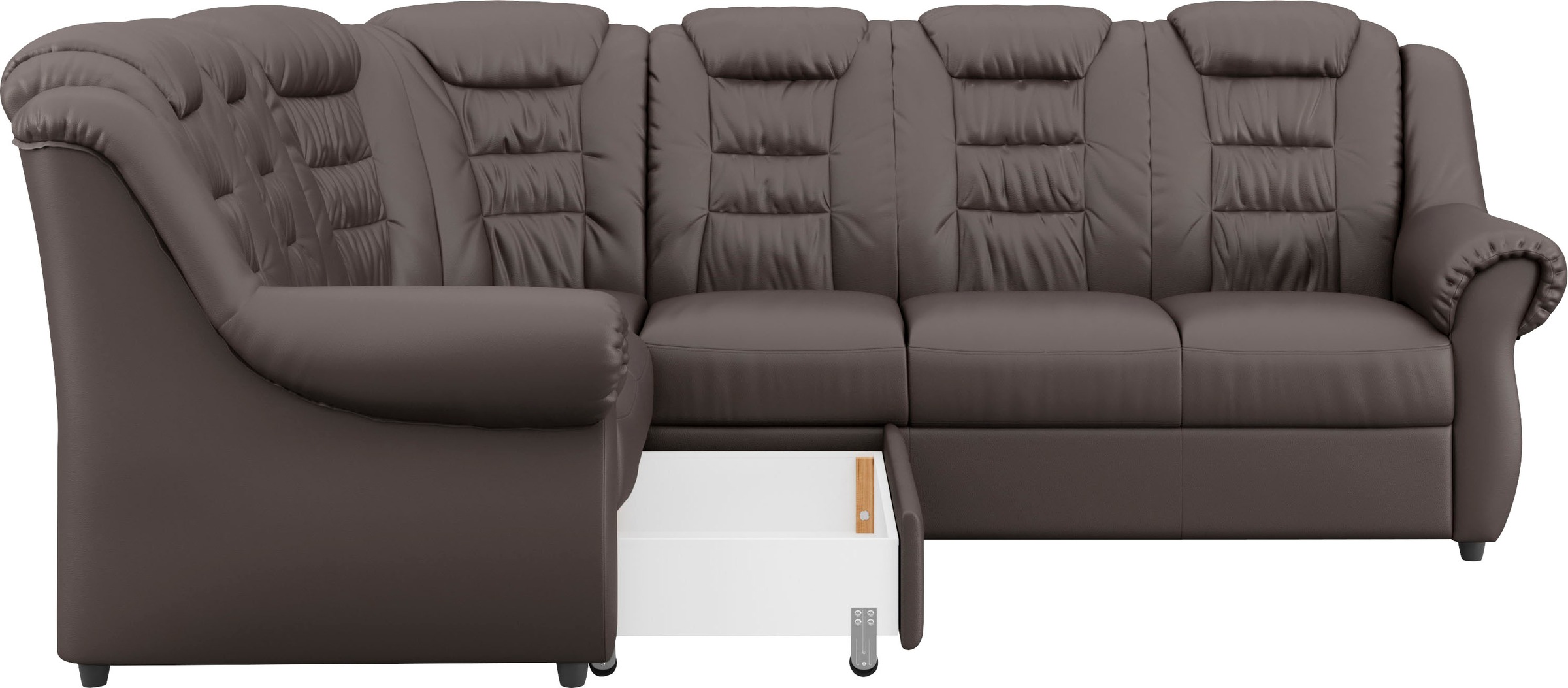 Home affaire Ecksofa »Boston L-Form«, mit hoher Rückenlehne, wahlweise mit Bettfunktion & Stauraum