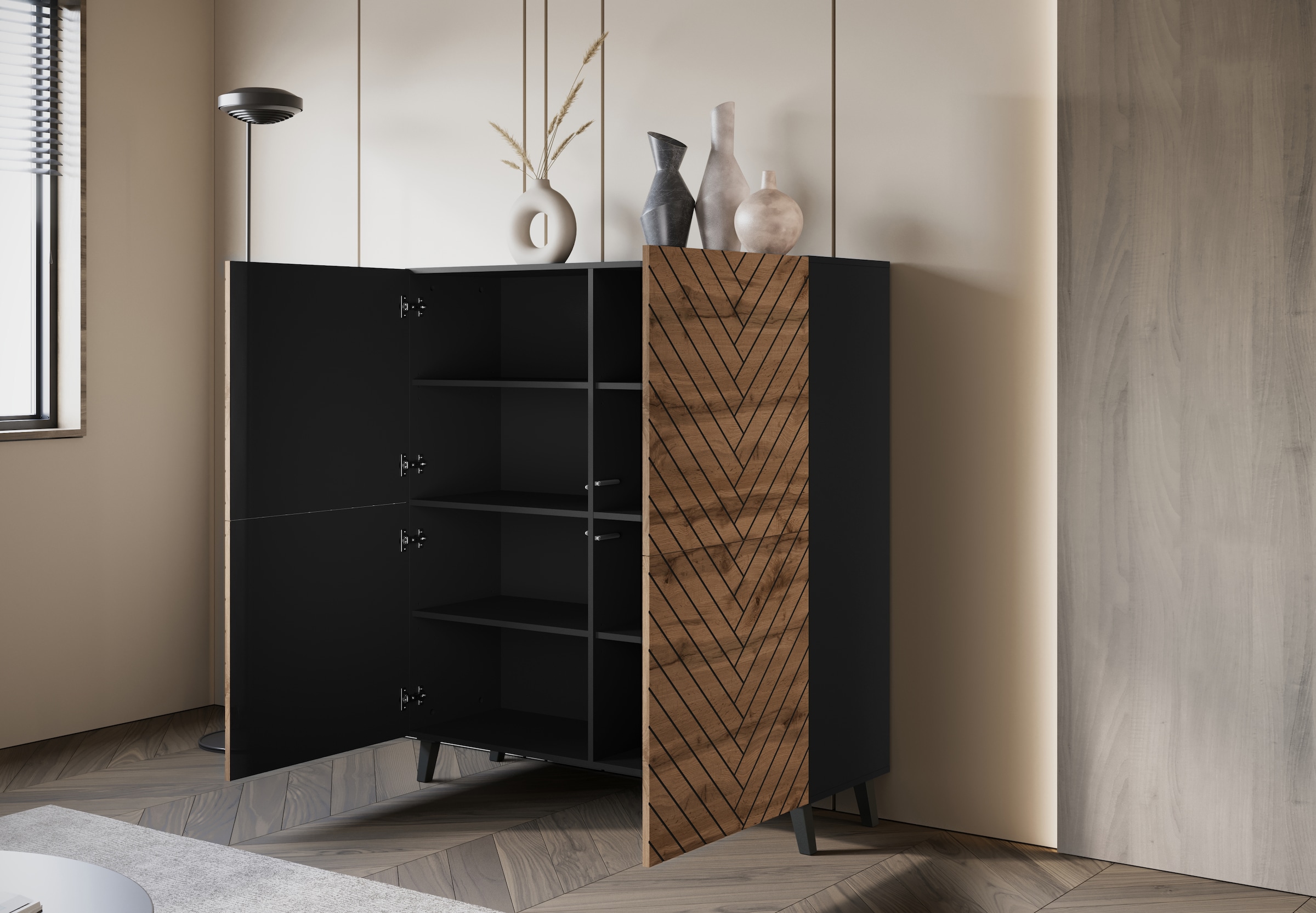 Home affaire »Phuket, Front MDF« moderne Kommode mit 4 Türen und 8 Fächern, Breite 120 cm