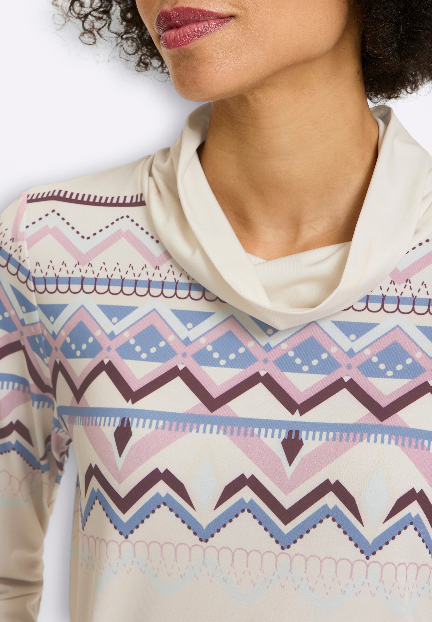heine T-Shirt »Druck-Shirt Rollkragenshirt mit Norweger-Muster«