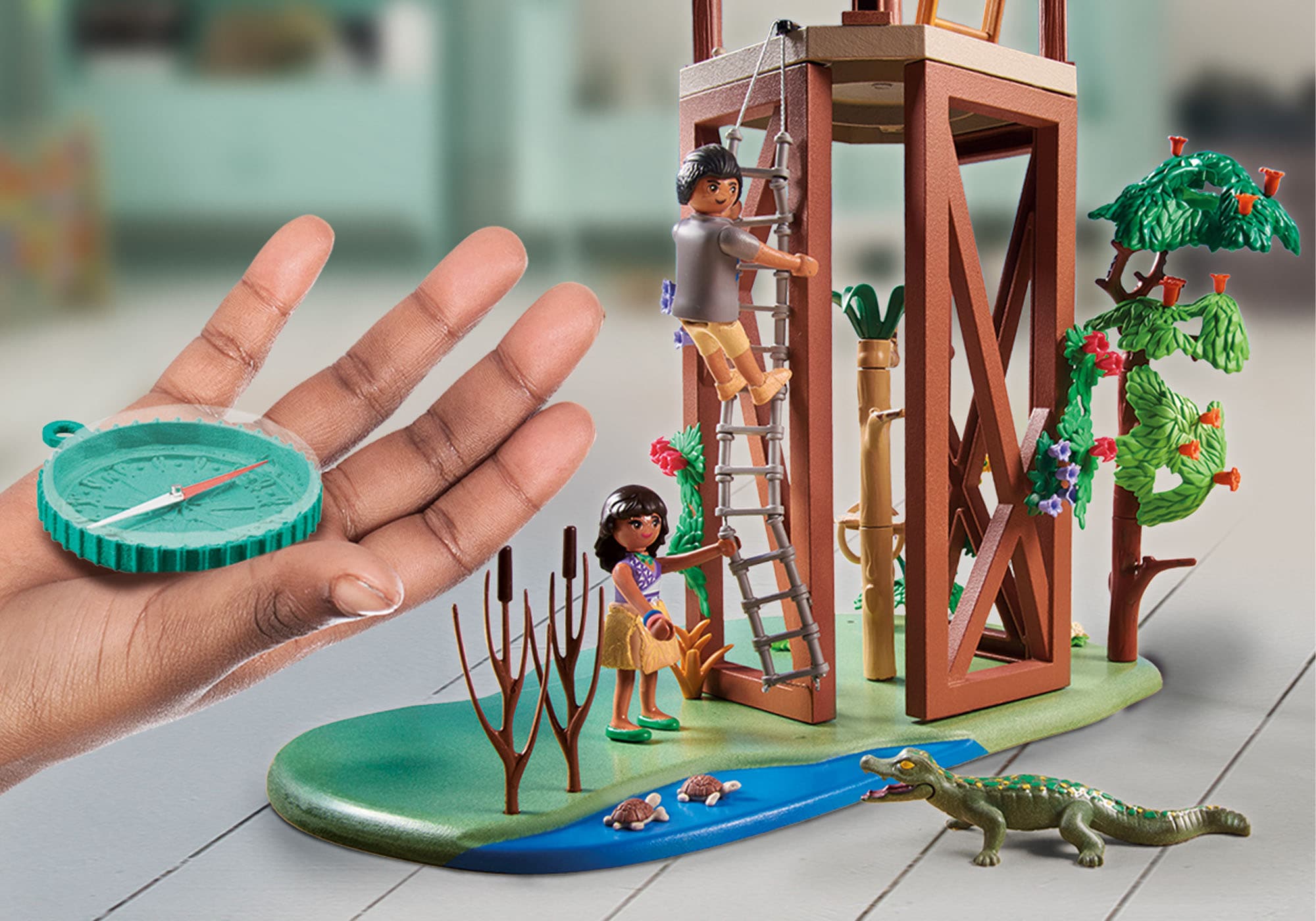 Playmobil® Konstruktions-Spielset »Wiltopia - Forschungsturm mit Kompass (71008), Wiltopia«, (203 St.), teilweise aus recyceltem Material; Made in Europe