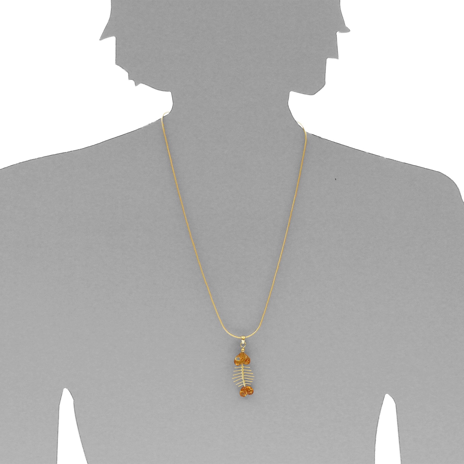 OSTSEE-SCHMUCK Kettenanhänger »- Fisch 45 mm - Gold 333/000 - Bernstein« ()