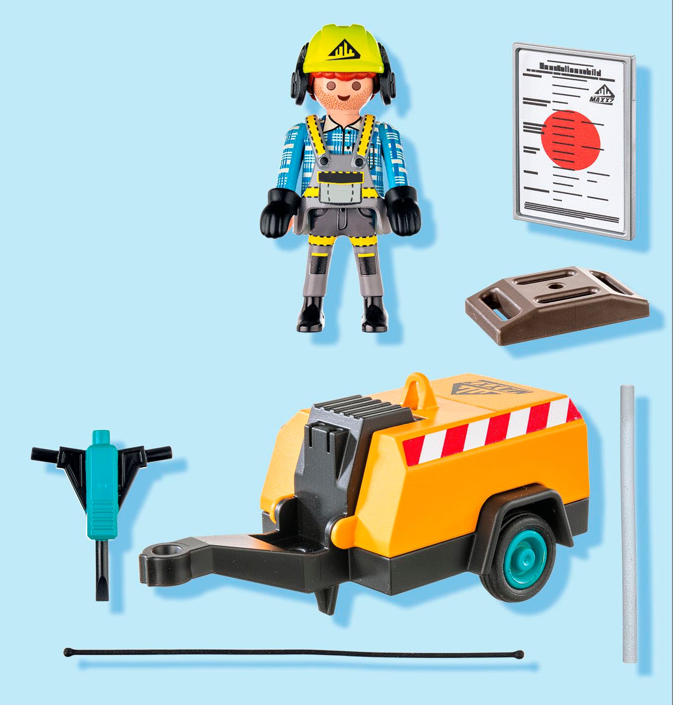 Playmobil® Konstruktions-Spielset »Bauarbeiter mit Meißel (71752), Playmobil Action Heroes«