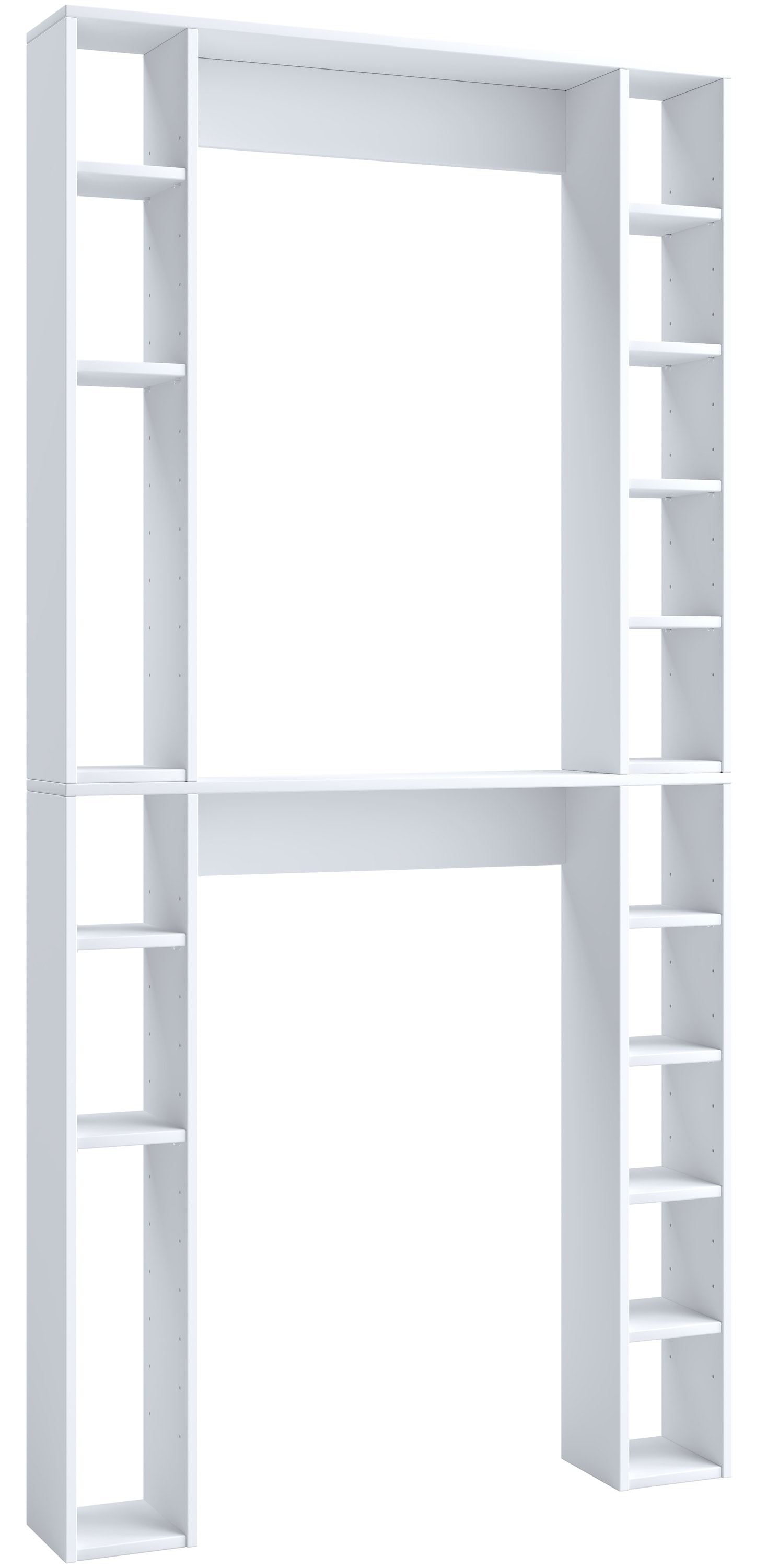VCM Waschmaschinenumbauschrank »VCM Holz Wandregal | Standregal | Überbau WC | Maße: H. 200 x B. 98 x T. 18 cm | 16 Fächer - Tinoli XL«, (1 St.)