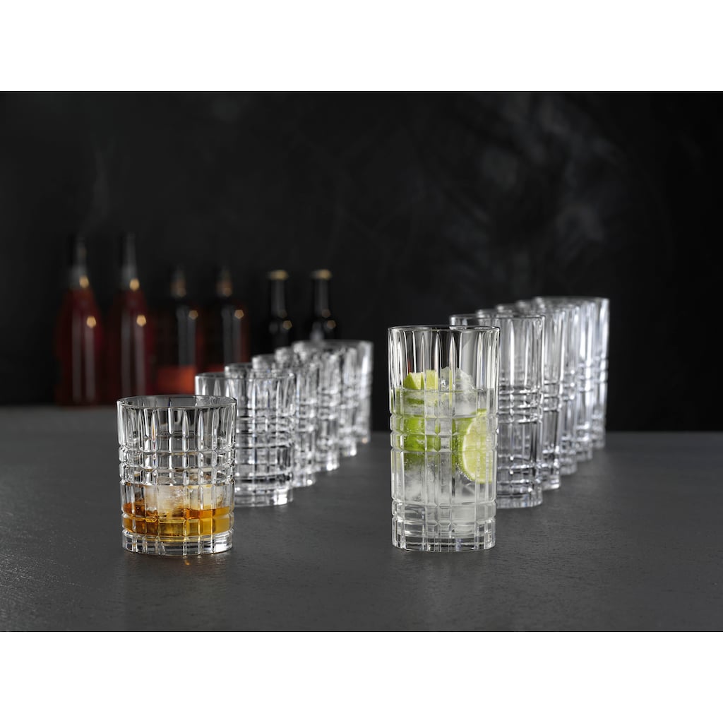 Nachtmann Gläser-Set »Highland Square«, (Set, 12 tlg., 6 Whisky-Gläser, 6 Longdrinkgläser)