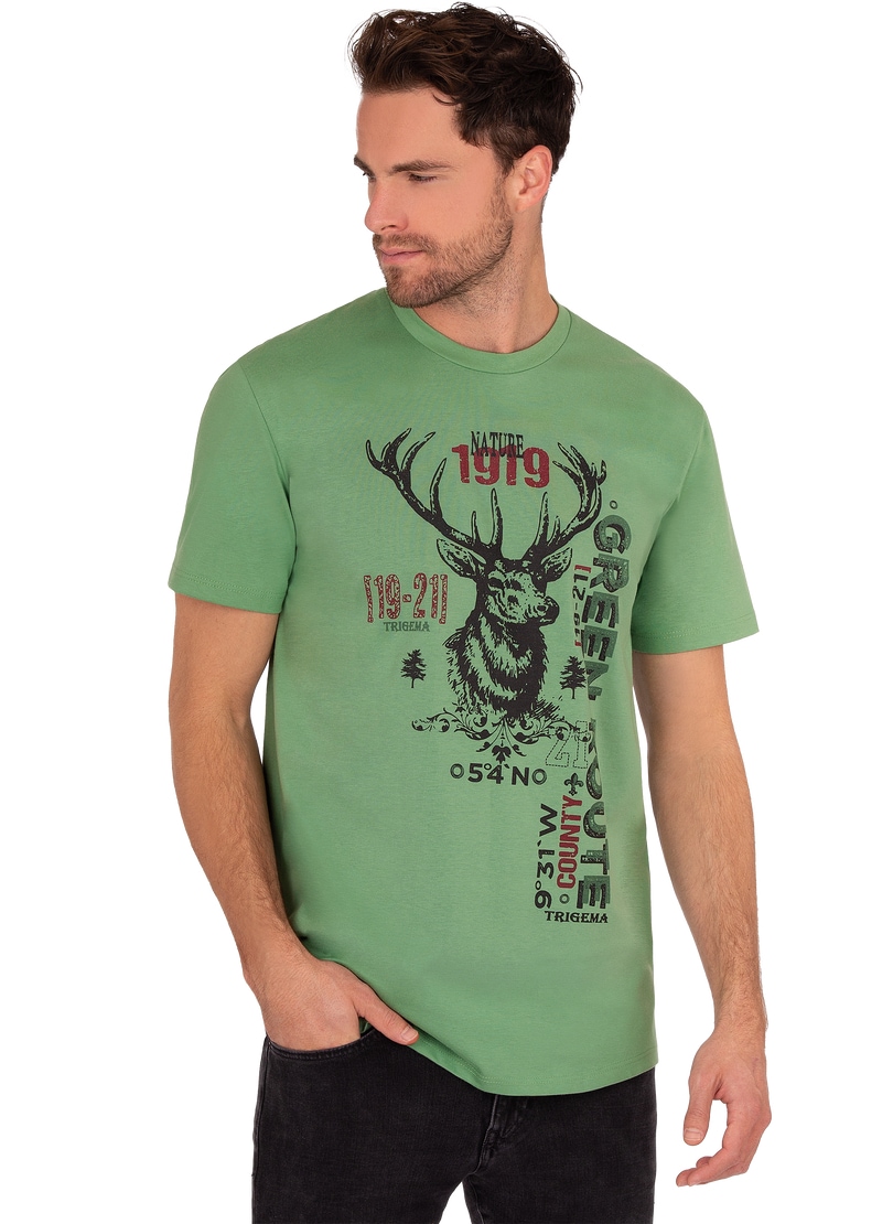 bei »TRIGEMA T-Shirt T-Shirt Öko-Qualität mit in Trigema Hirsch-Motiv«