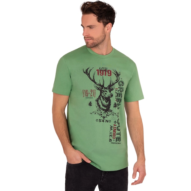 Trigema T-Shirt »TRIGEMA T-Shirt in Öko-Qualität mit Hirsch-Motiv« bei