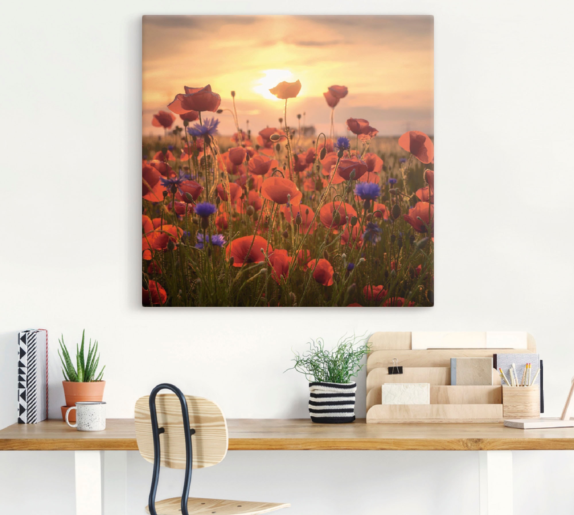 Artland Wandbild »Mohnblumen im Abendlicht«, Blumen, (1 St.), als Alubild, Outdoorbild, Leinwandbild, Poster, Wandaufkleber