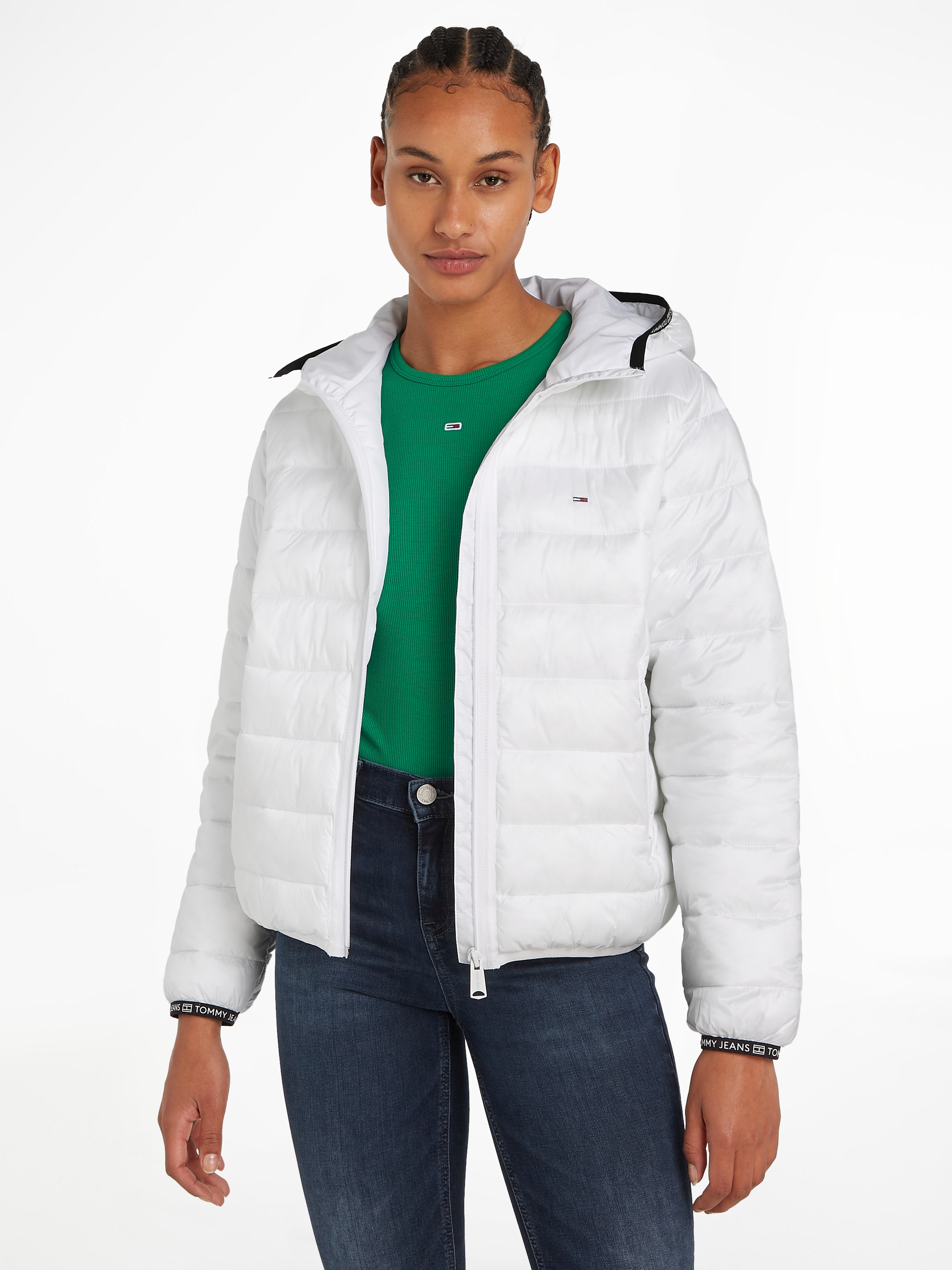 Tommy Jeans Steppjacke »TJW QUILTED TAPE HOOD JACKET EXT«, mit Kapuze, mit Kapuze