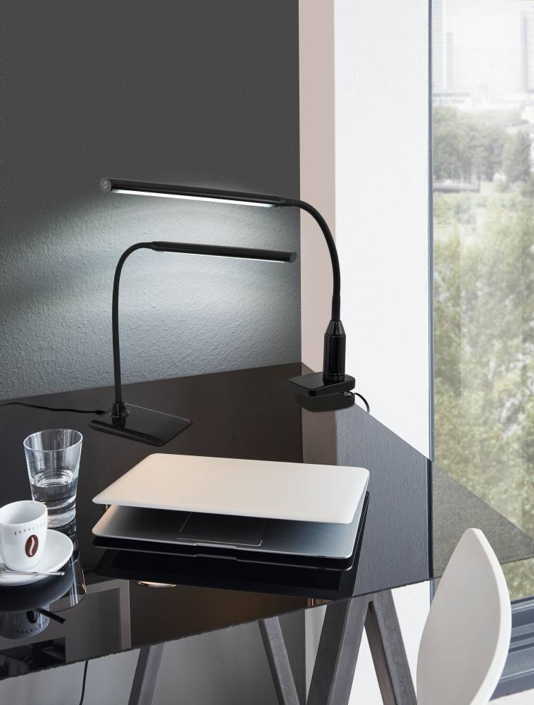 EGLO Klemmleuchte »LAROA Tischlampe, Touchsensor, 4-step dimming, Klemmlampe« LED-Board Neutralweiß Leselampe, Schreibtischlampe, Büro, Arbeitszimmer, 45x6,5x27,5cm