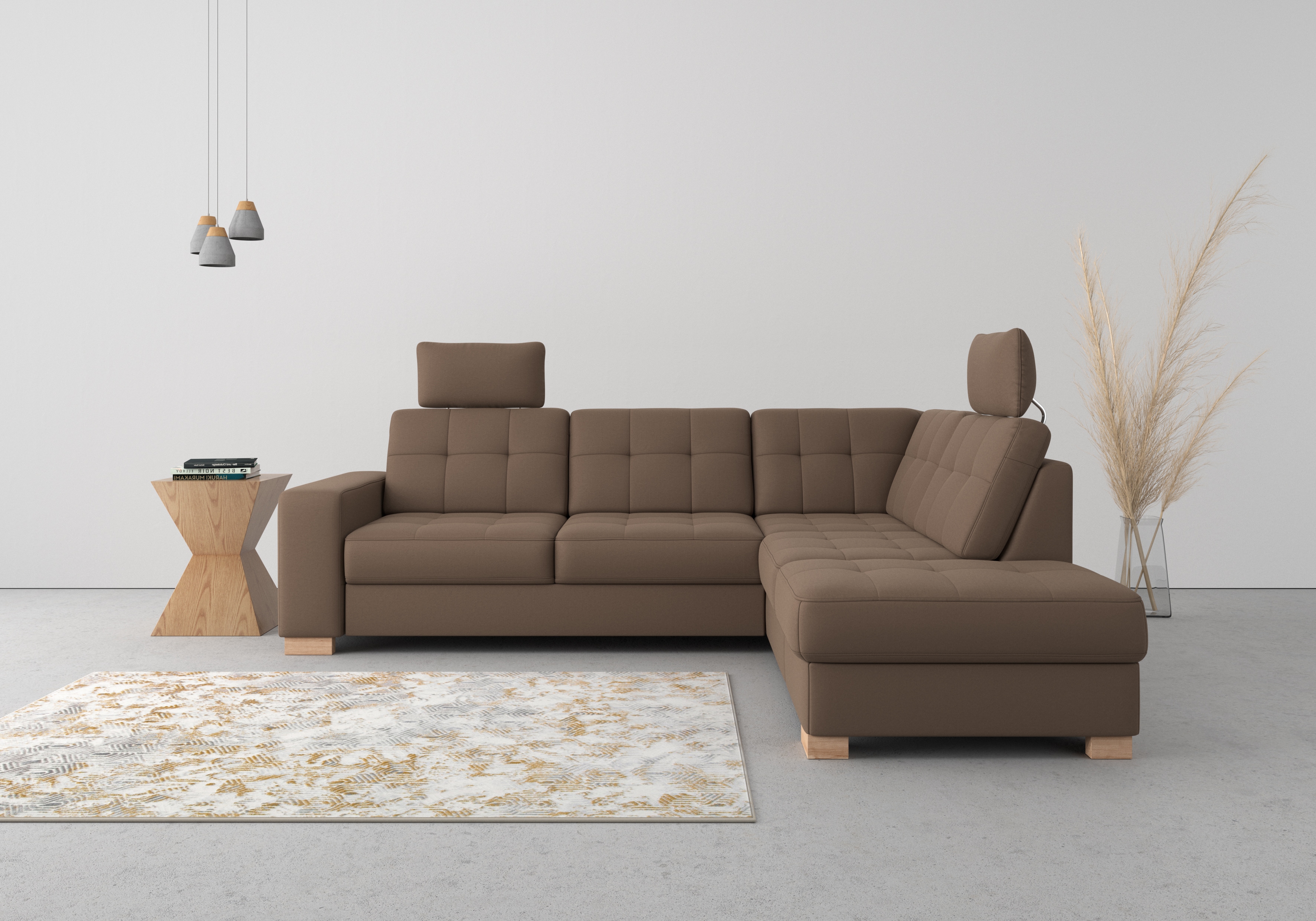 sit&more Ecksofa "Quincy L-Form" wahlweise mit Schlaffunktion und Bettkasten