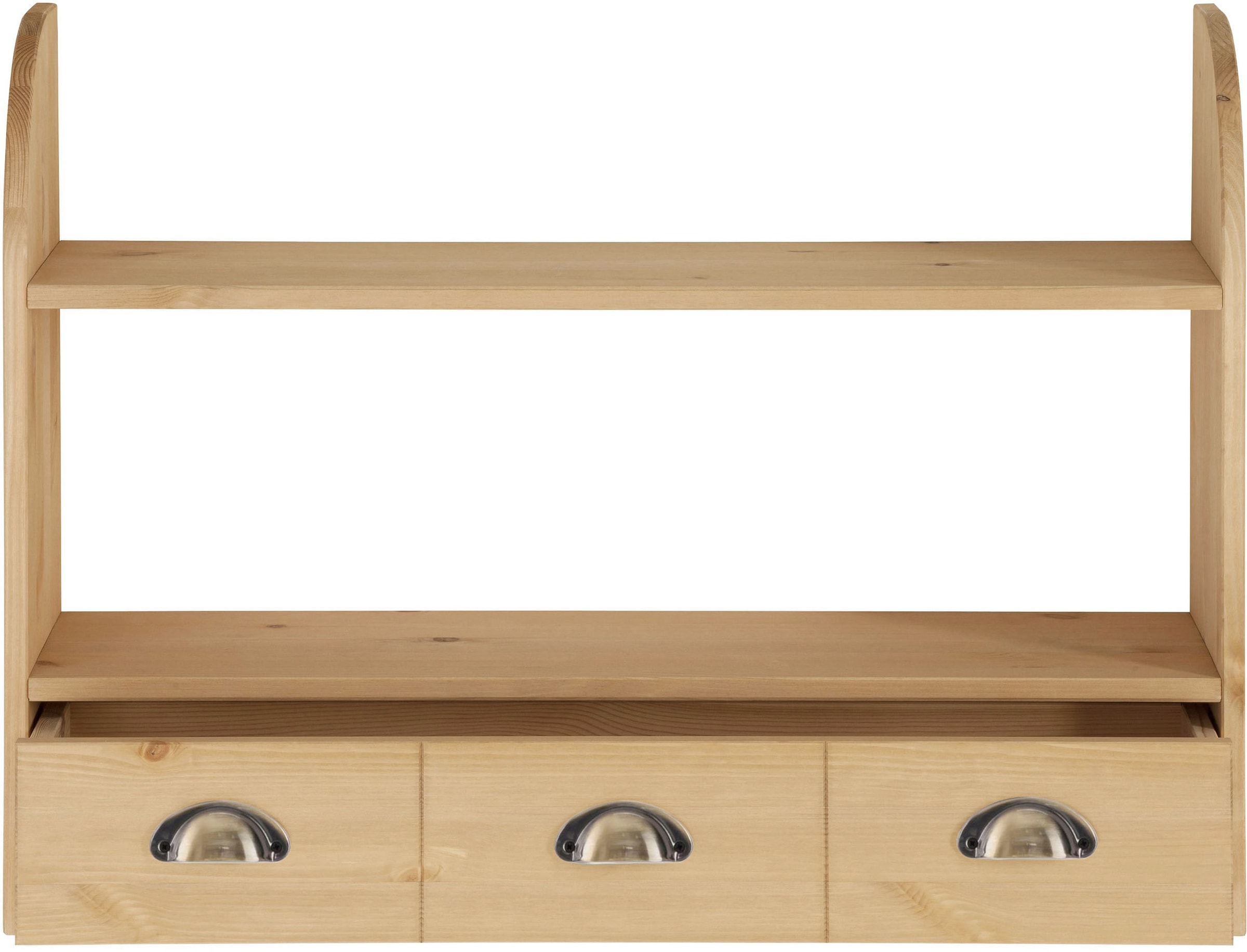 Home affaire Hängeregal »Oslo« 75 cm breit, aus massiver Kiefer, 1 breite Schublade, Metallgriffe