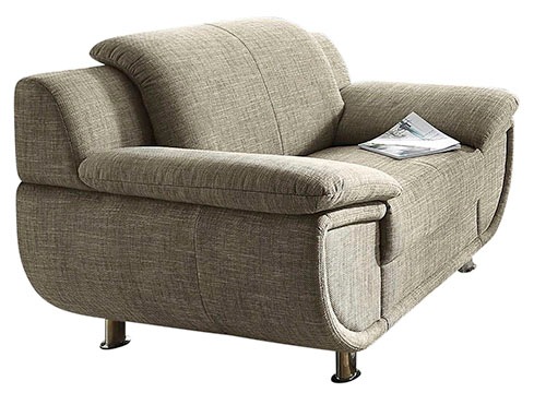 TRENDMANUFAKTUR Sessel »Rondo, Breite 121 cm, breite Armlehnen, Füße chromfarben«, Big-Sessel wahlweise mit Federkern, bequem