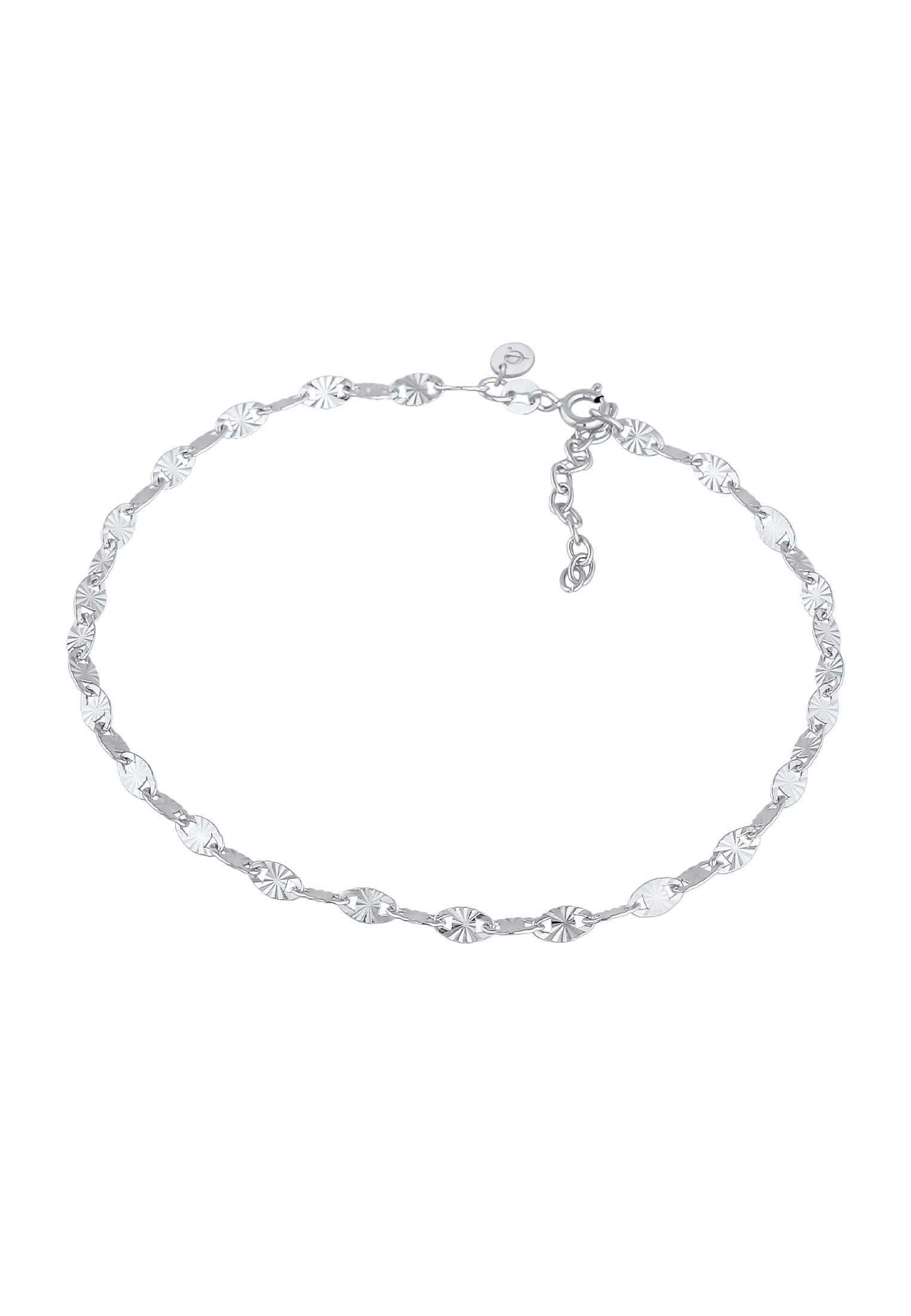 Elli Premium Fußkette »Fußschmuck Stern Look Plättchen Vintage Design 925 Silber«