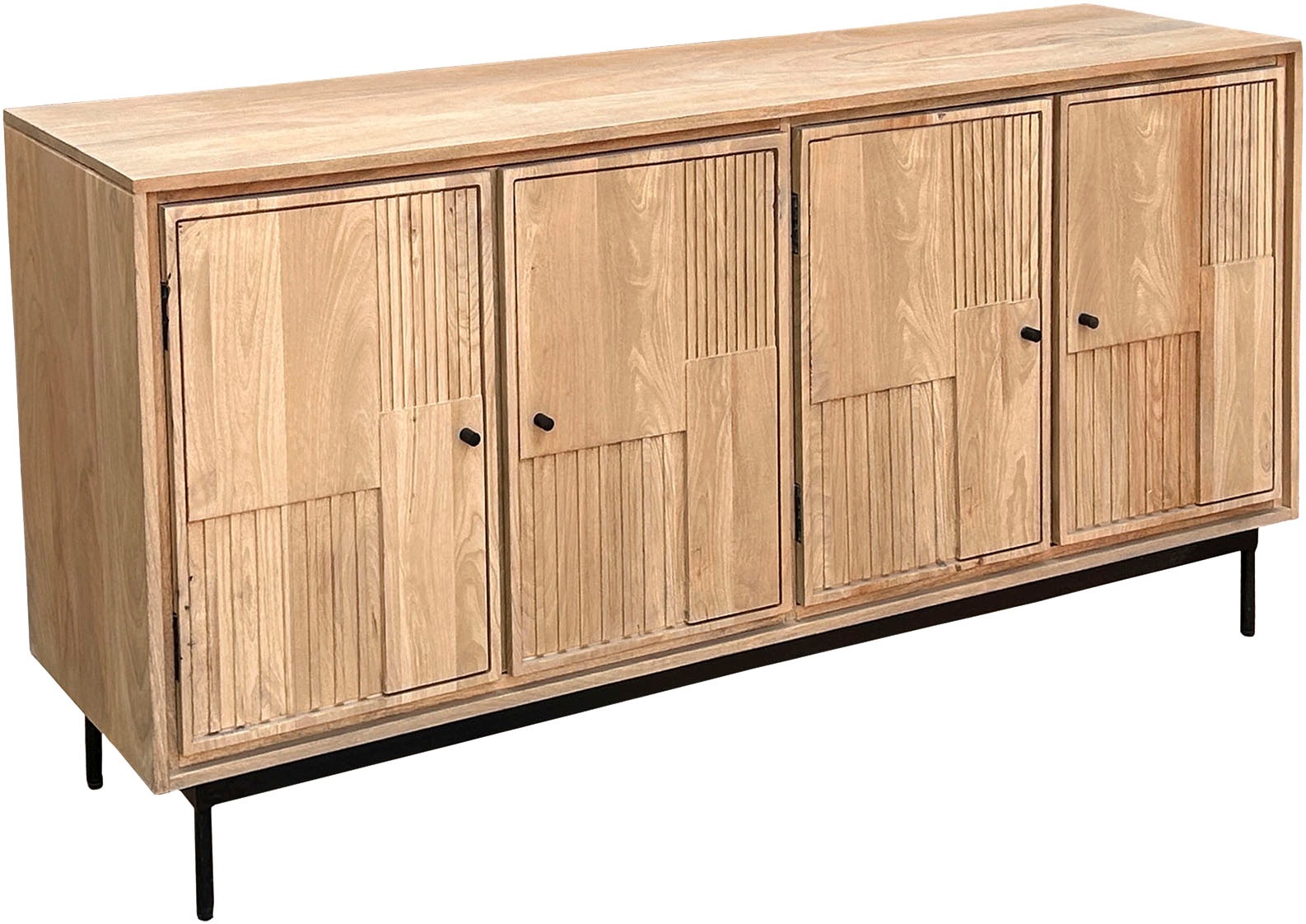 SIT Sideboard »Kommode – Lamellen‑Front & kunstvolle Schnitzereien aus Massivholz« 1 Stk. tlg. Massives Sideboard mit Lamellen‑Front & kunstvollen Holzschnitzereien