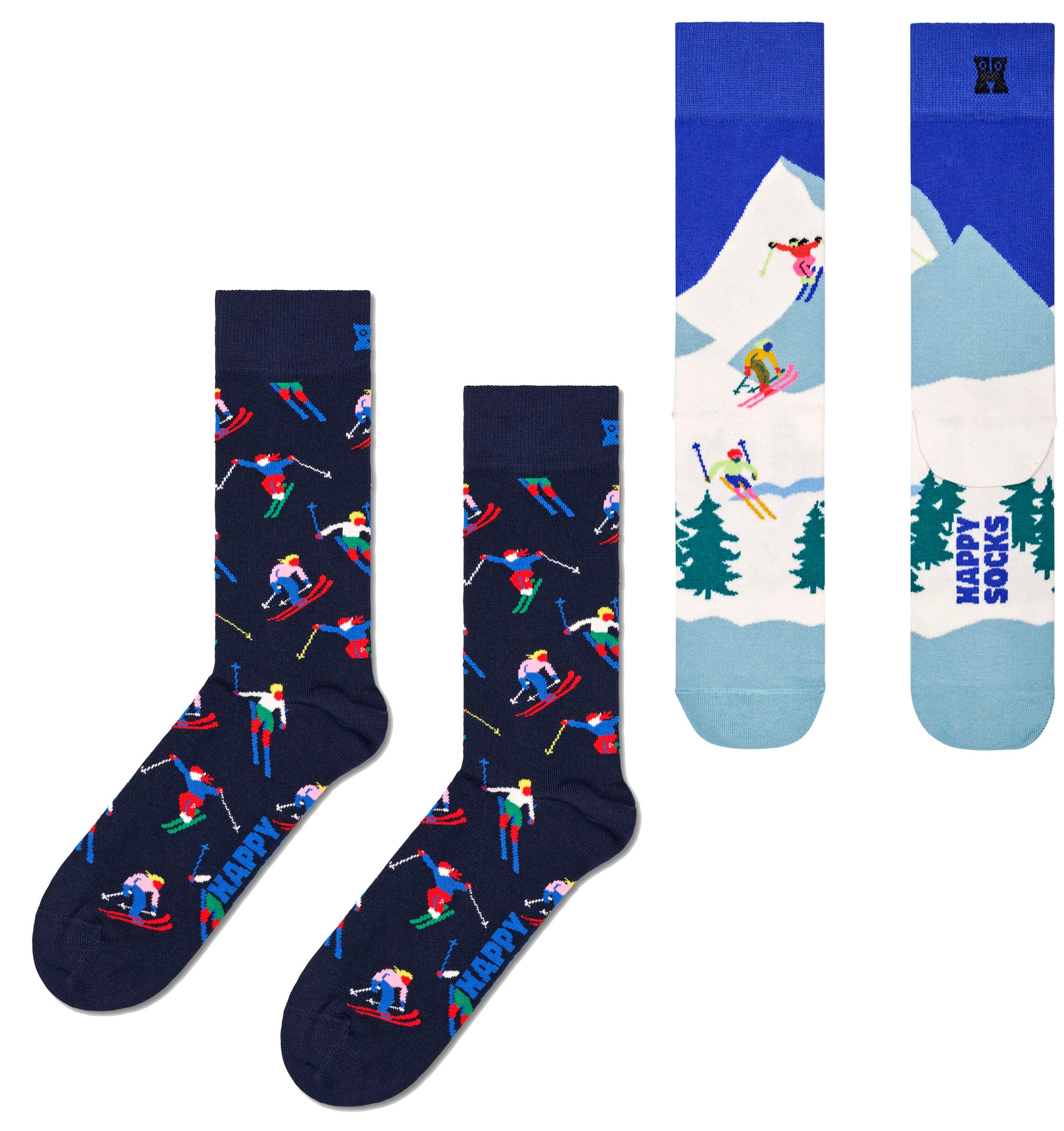 Skiing bei (2 Socks Socks Socken, ♕ Happy Paar),