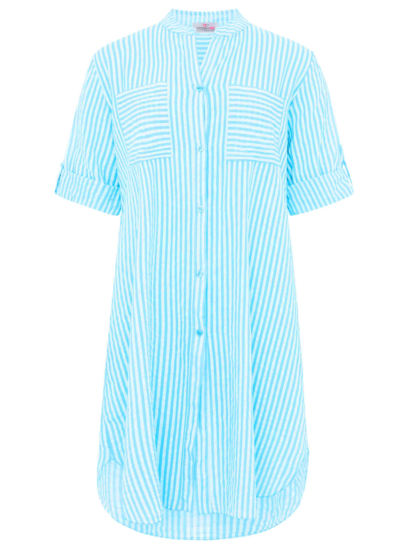 Zwillingsherz Longbluse »"Kida"« One Size, Streifen, Knopfleiste, Brusttaschen, 3/4-Arm