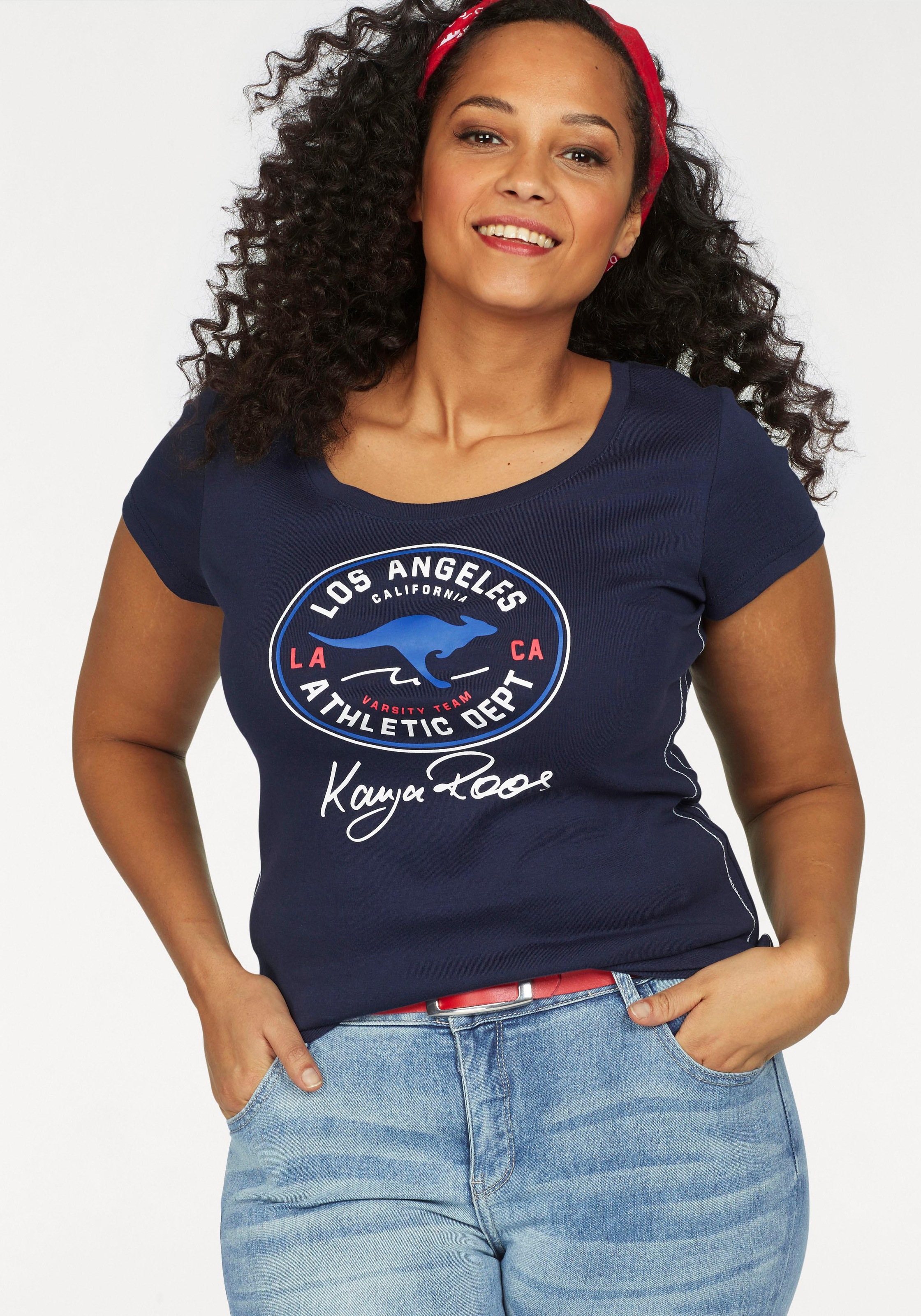 KangaROOS T-Shirt, mit großem bei Retro vorne ♕ Label-Druck