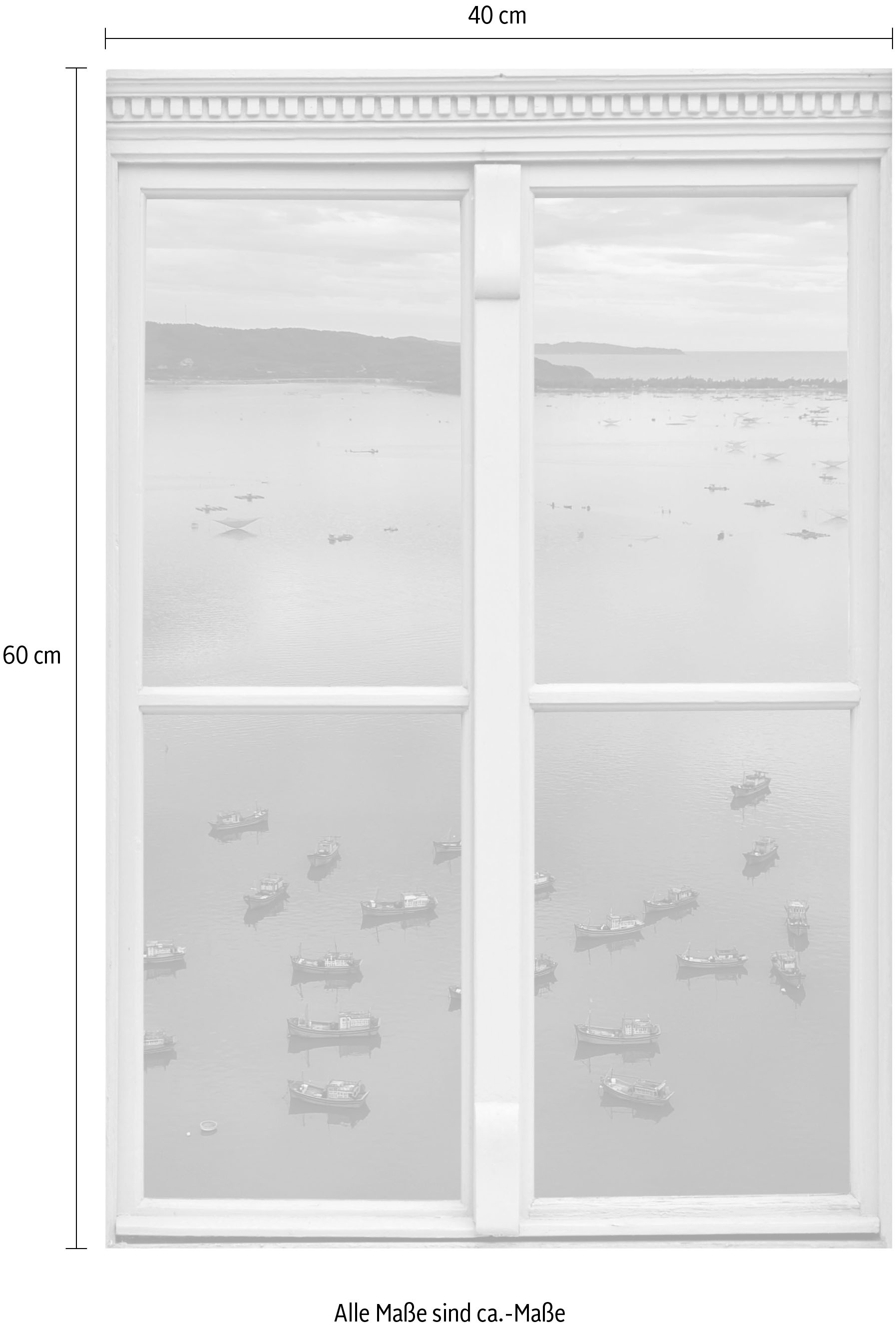 queence Wandsticker »Boote auf See«, Wandsticker, Wandbild, selbstklebend, 3D, Fenster