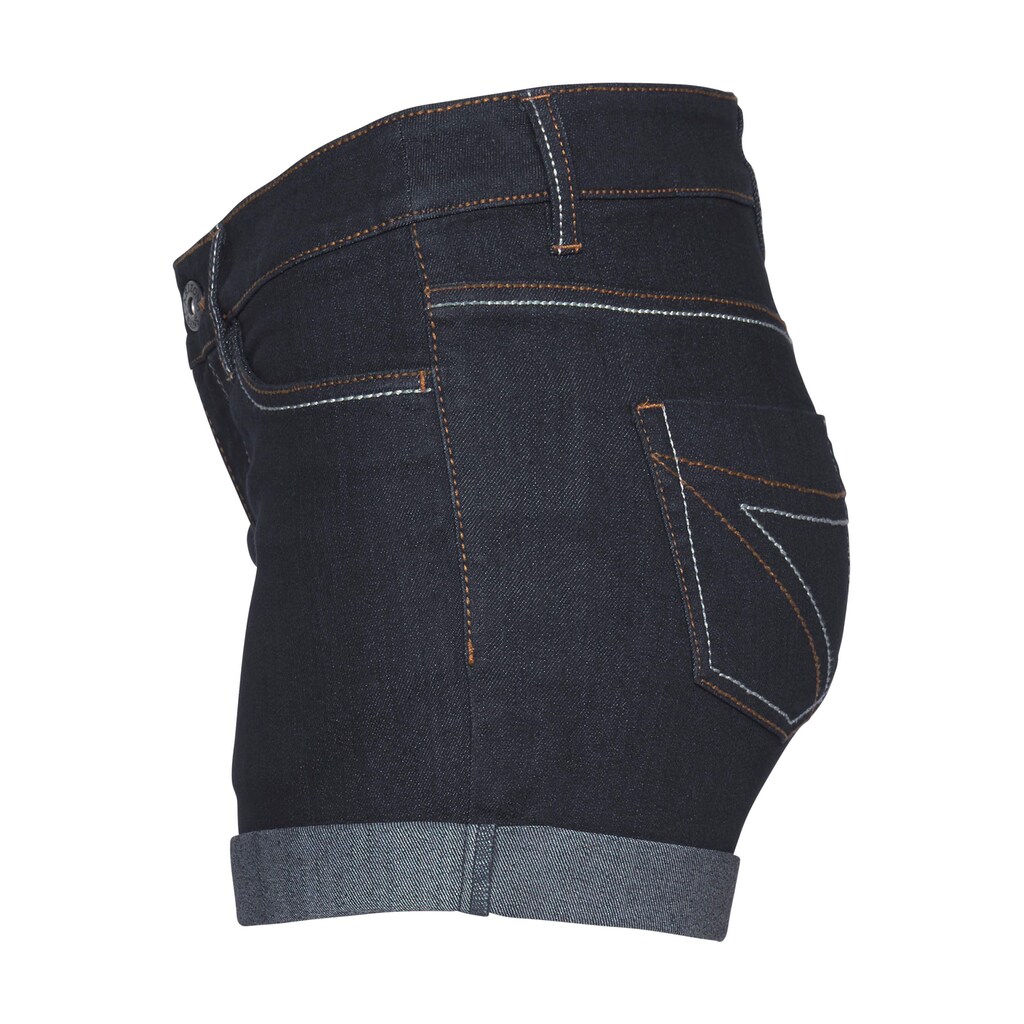 Arizona Jeansshorts »Kontrastnähte«, Mid Waist - als Shorts oder Bermuda tragbar