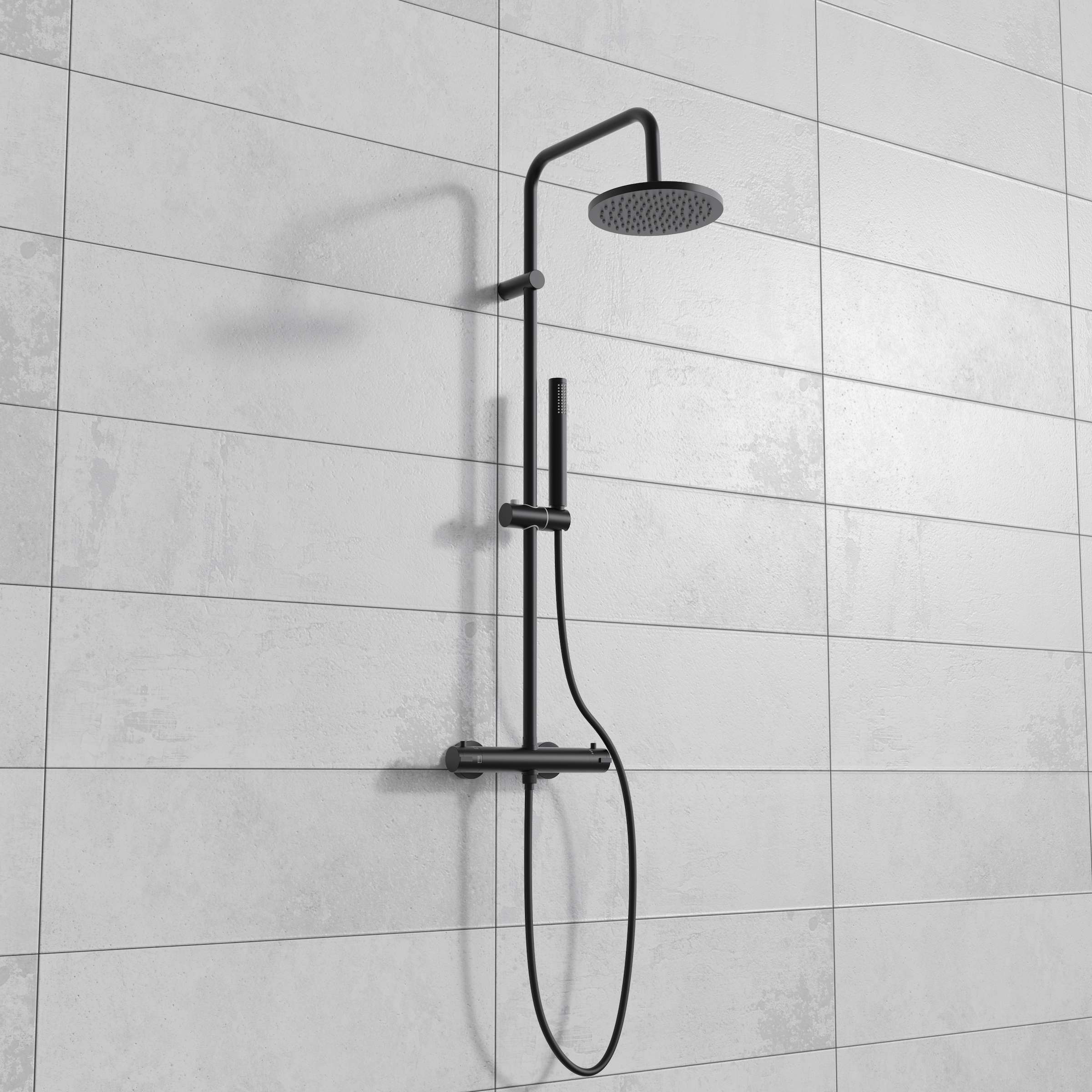 welltime Brausegarnitur »Porto« Duschsystem inkl. Thermostat mit Sicherheitssperre bei 38 °C., 