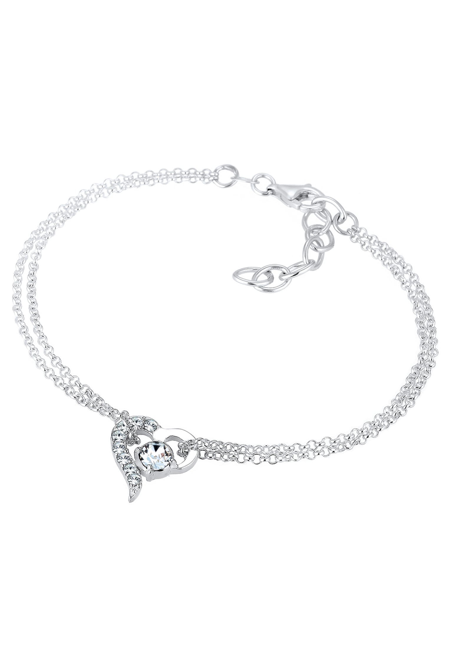 Elli Armkette »Armband Herz Liebe Kristalle 925 Silber«