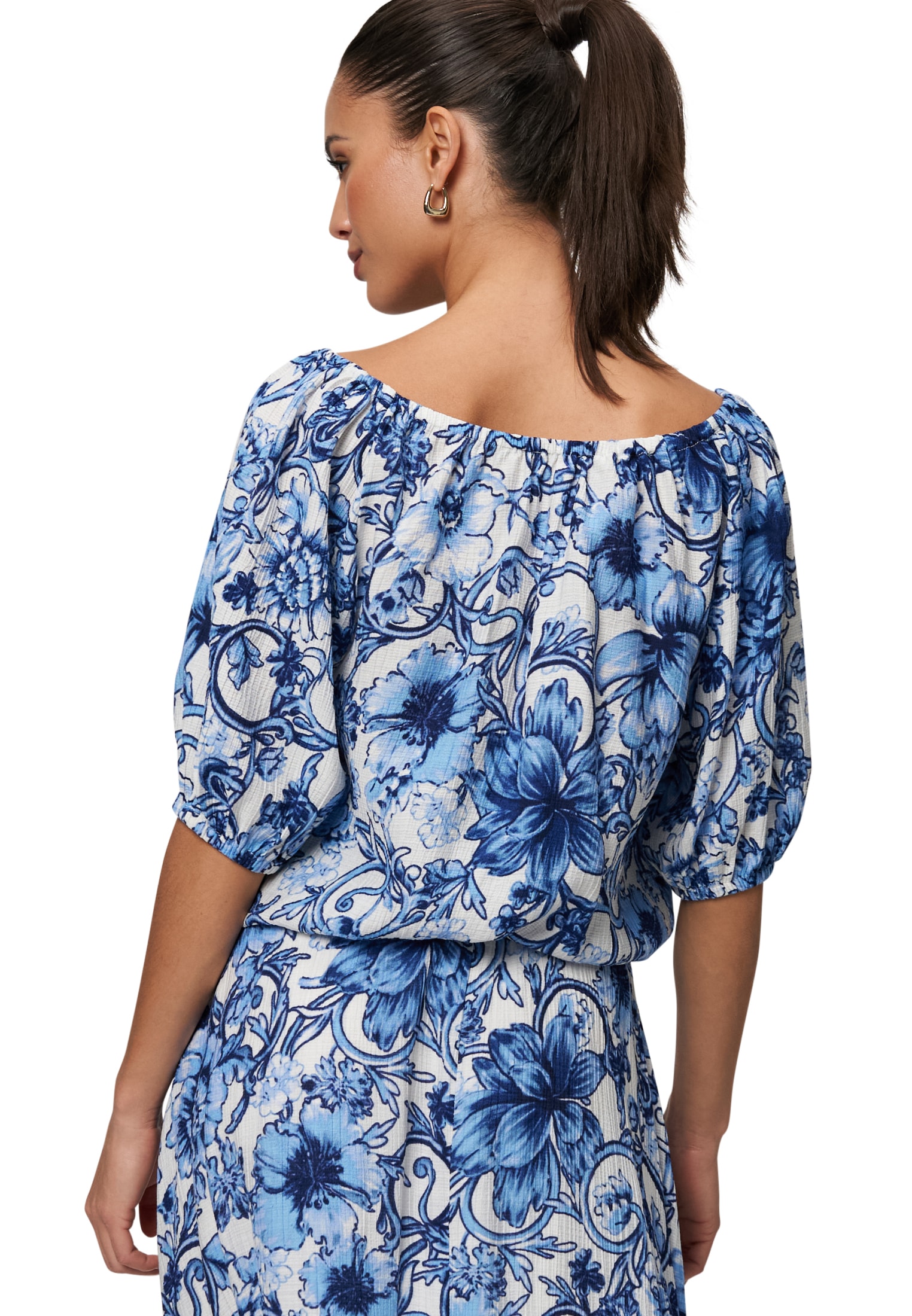 Zero Carmenbluse »Carmenbluse mit Blumendruck«