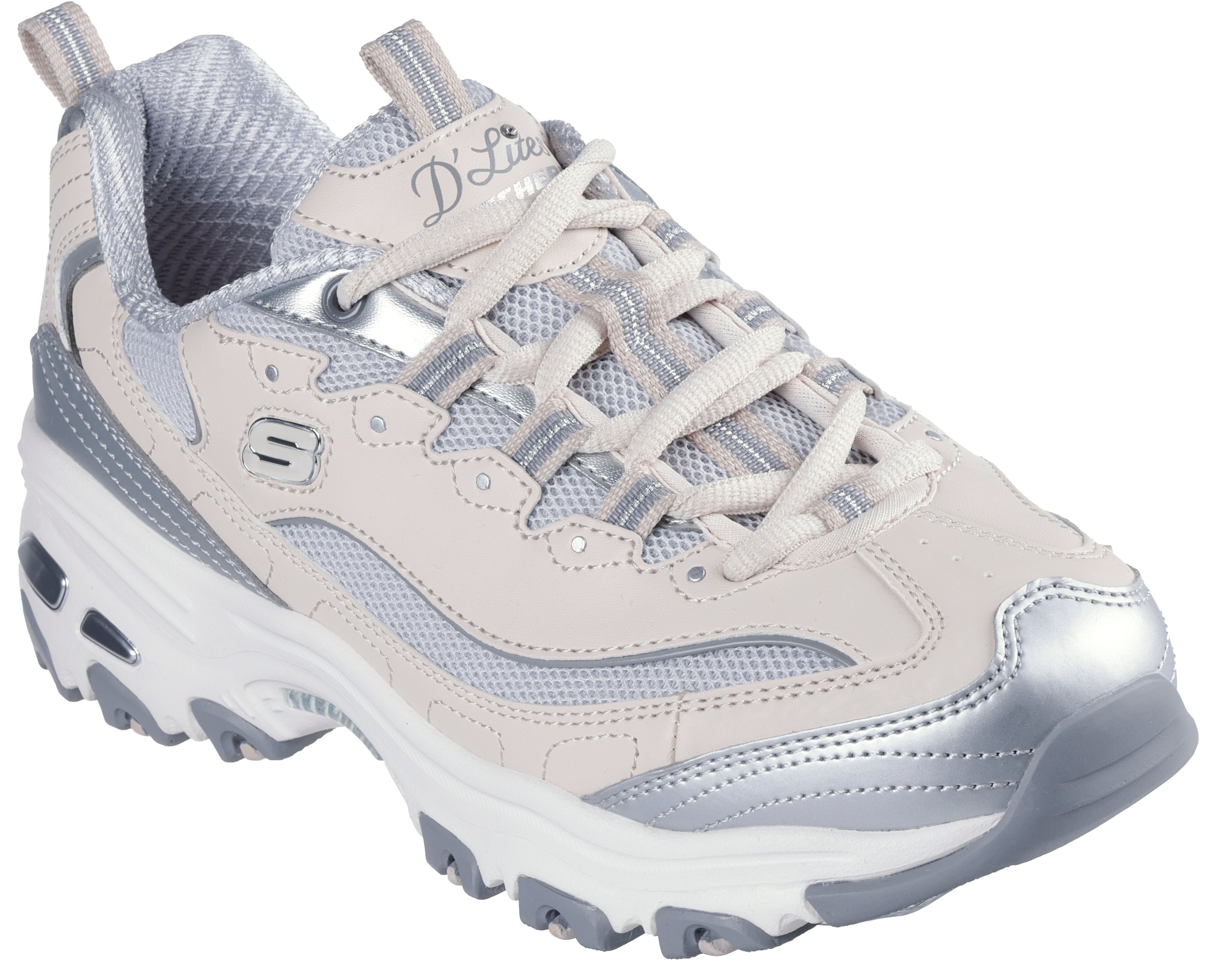 Skechers Sneaker »D'LITES-CHROMATIC«, Plateausneaker, Schnürschuh mit Metallic Einsätzen