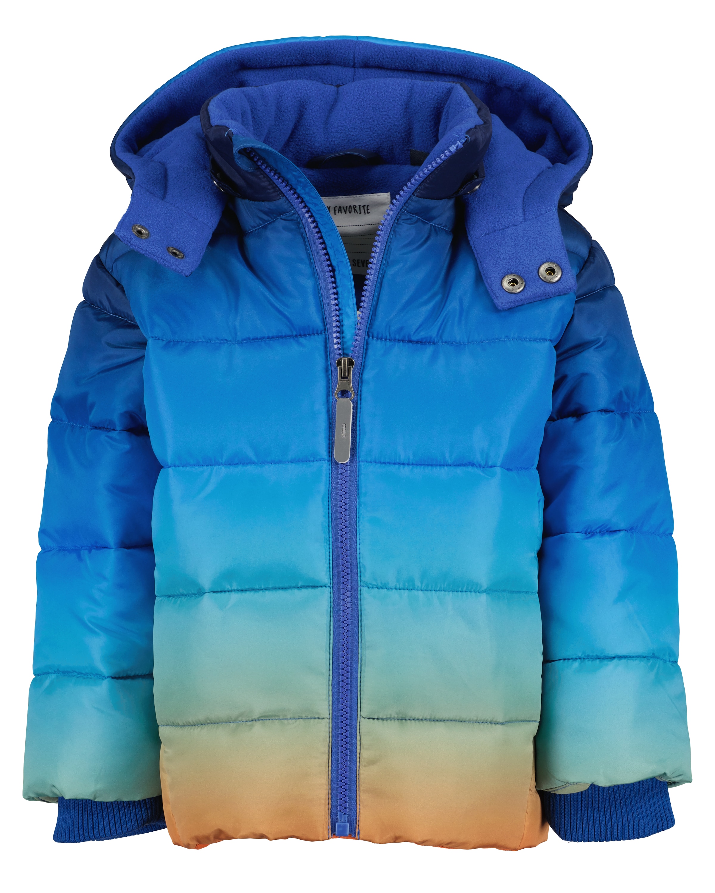 Blue Seven Steppjacke, mit Kapuze, toller Farbverlauf, abnehmbarer Kapuze, teilweise mit Fleecefutter