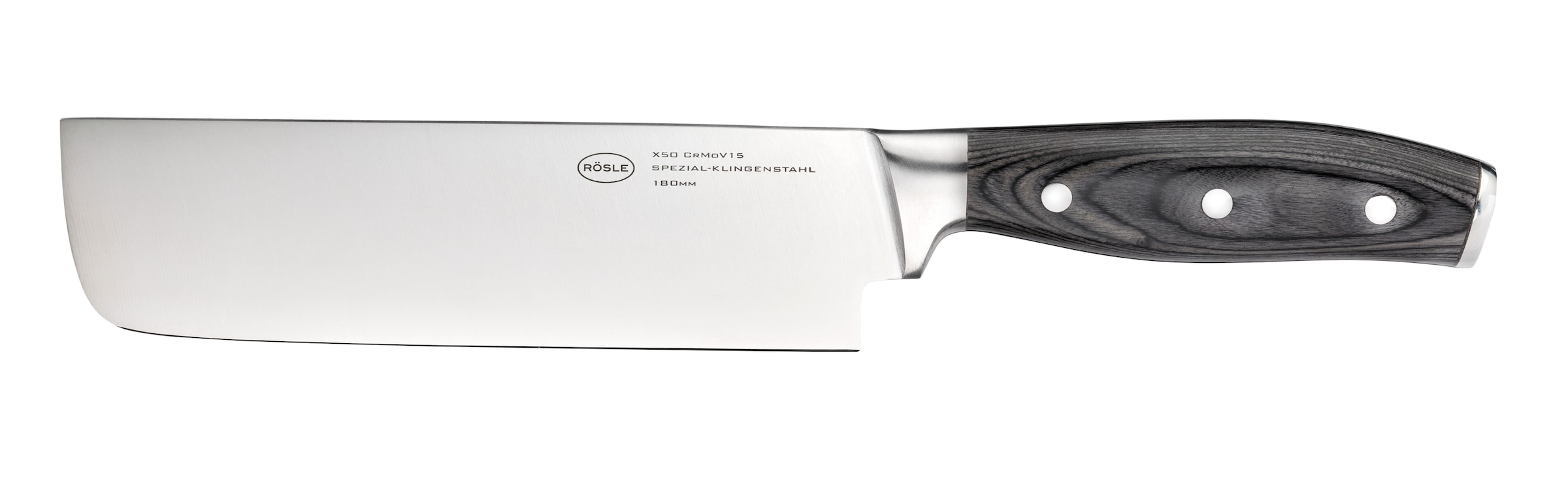 RÖSLE Kochmesser "Nakirimesser WOLFGREY, 18 cm, Griff Pakka"