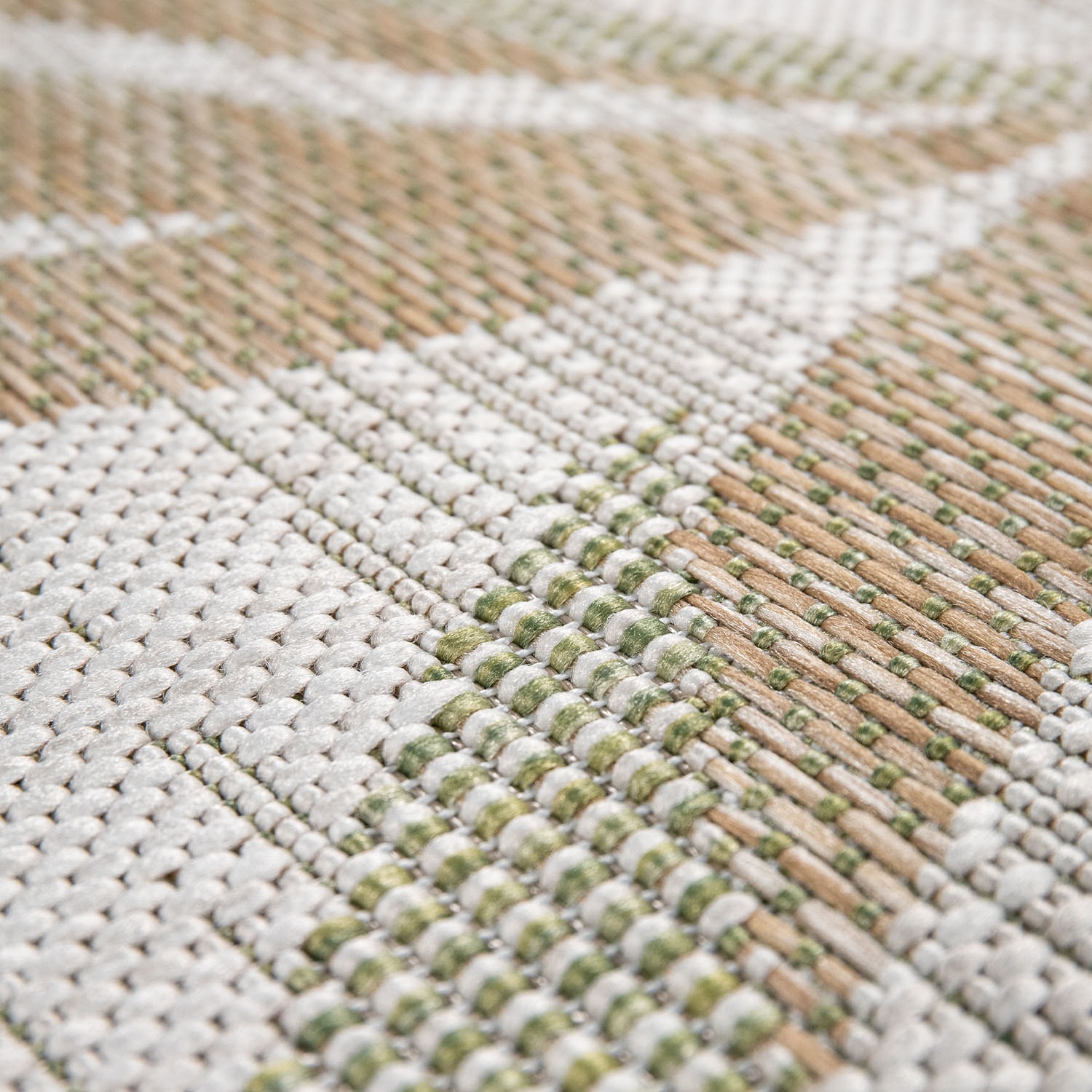 Paco Home Teppich »Kuba 127« rechteckig 4 mm Höhe Flachgewebe, Motiv Blätter, In- und Outdoor geeignet, Wohnzimmer