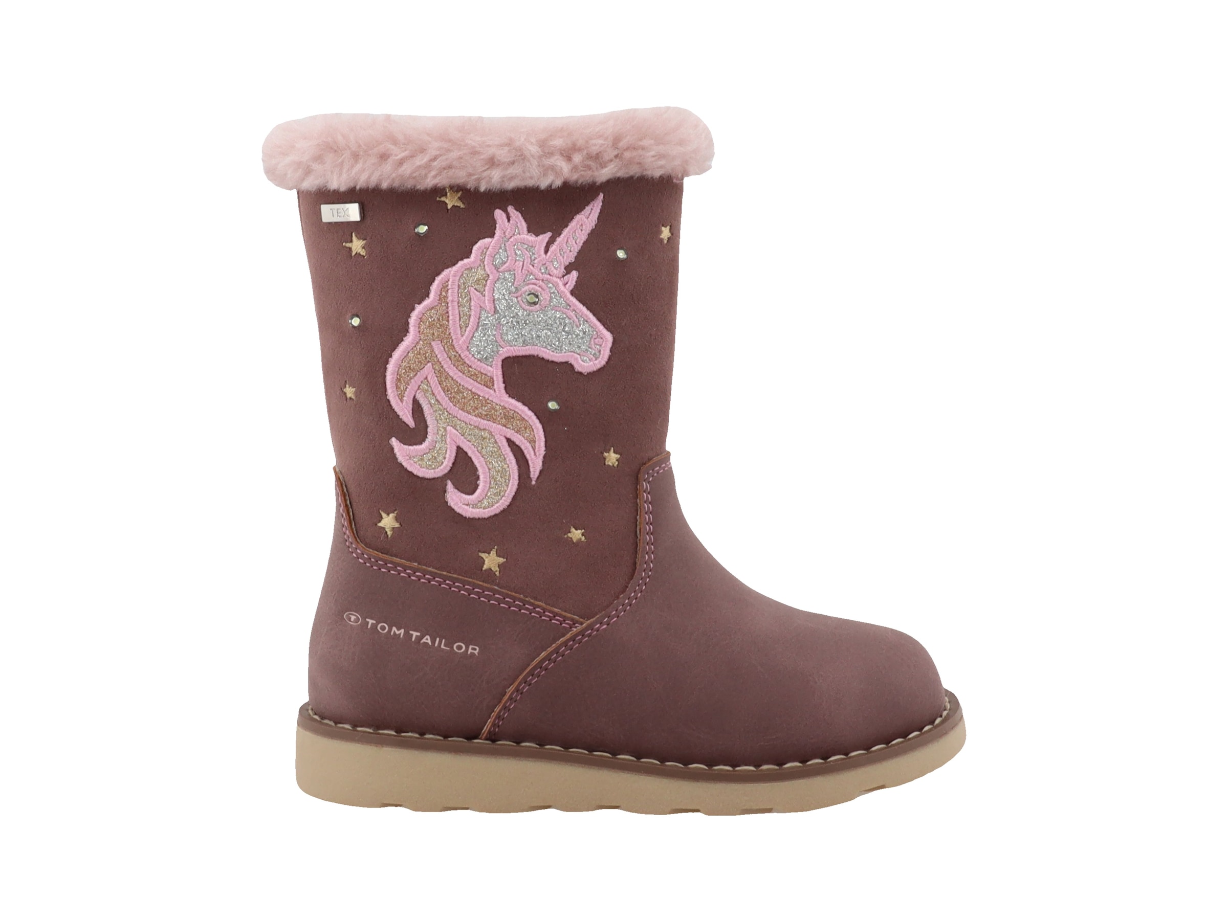 TOM TAILOR Winterstiefel »Blinkschuh«  Langschafttstiefel, Kinderstiefel mit blinkendem Einhornmotiv