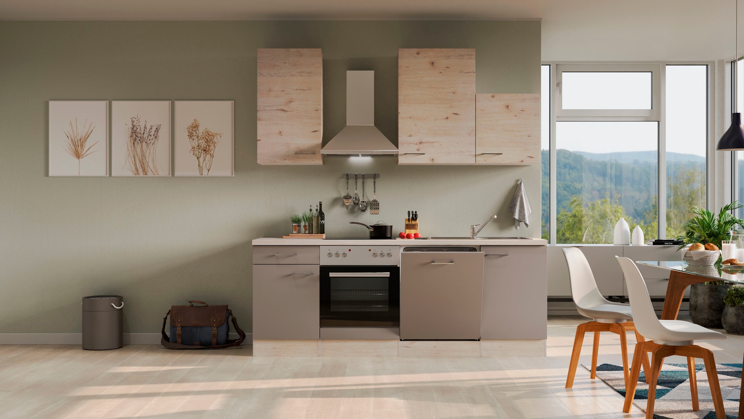 Flex-Well Küche »Riva«, mit E-Geräten, Breite 220 cm, in vielen  Farbvarianten erhältlich auf Raten bestellen