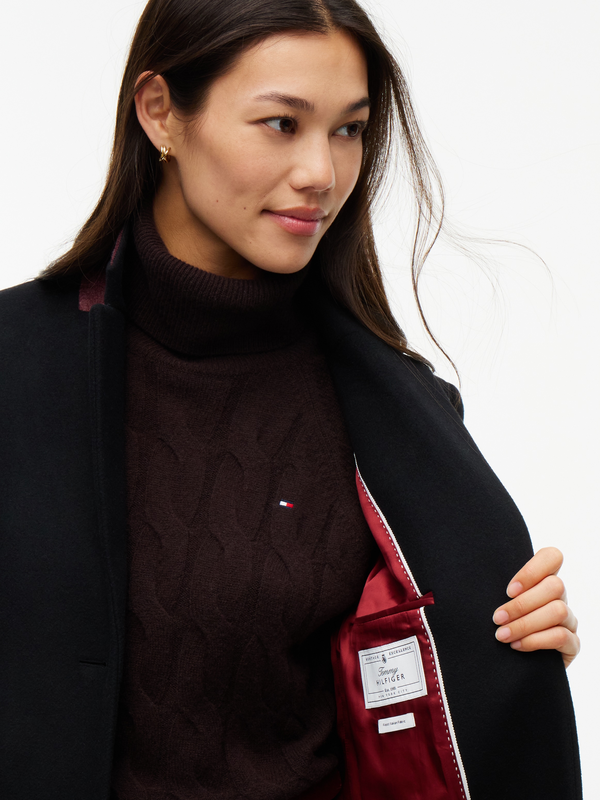 Tommy Hilfiger Kurzmantel »WOOL CLASSIC SB COAT« Materialmix, mit Wolle, auch in großen Größen