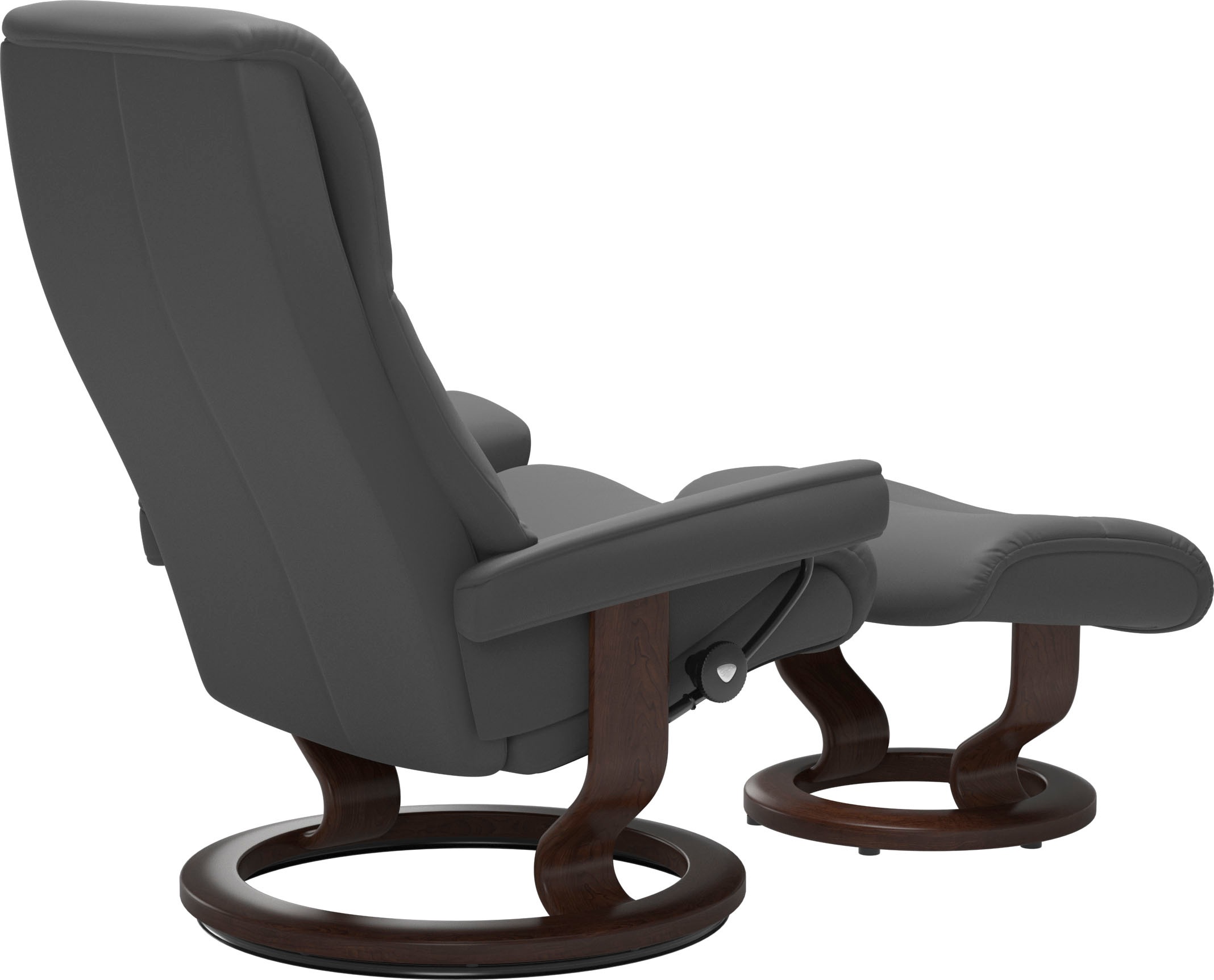 Stressless® Relaxsessel »View«, (Set, Relaxsessel mit Hocker), mit Classic Base, Größe M,Gestell Braun