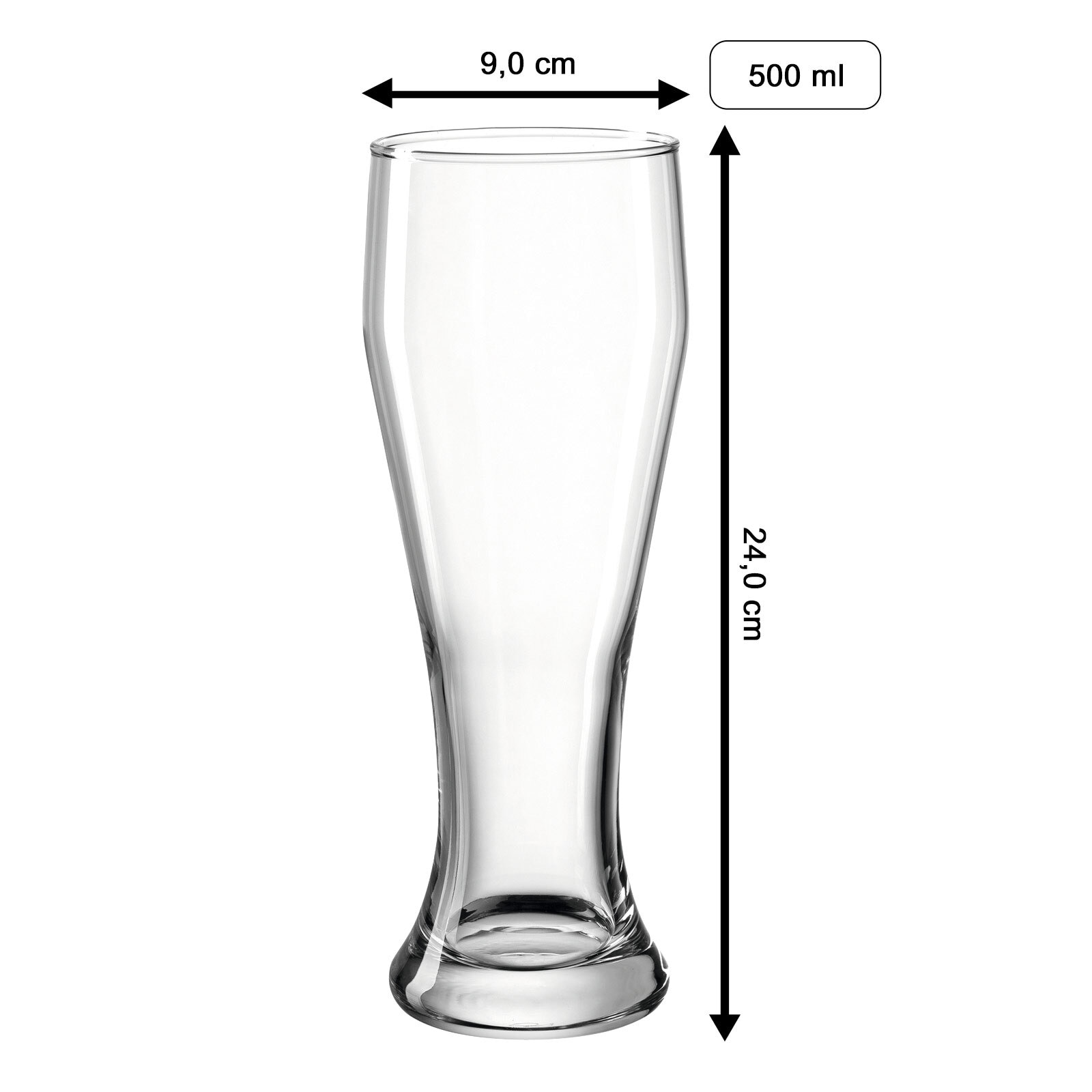 LUXENTU Bierglas »Weizenbierglas mit Gravur 60. Jubiläum 0,5 l transparent«