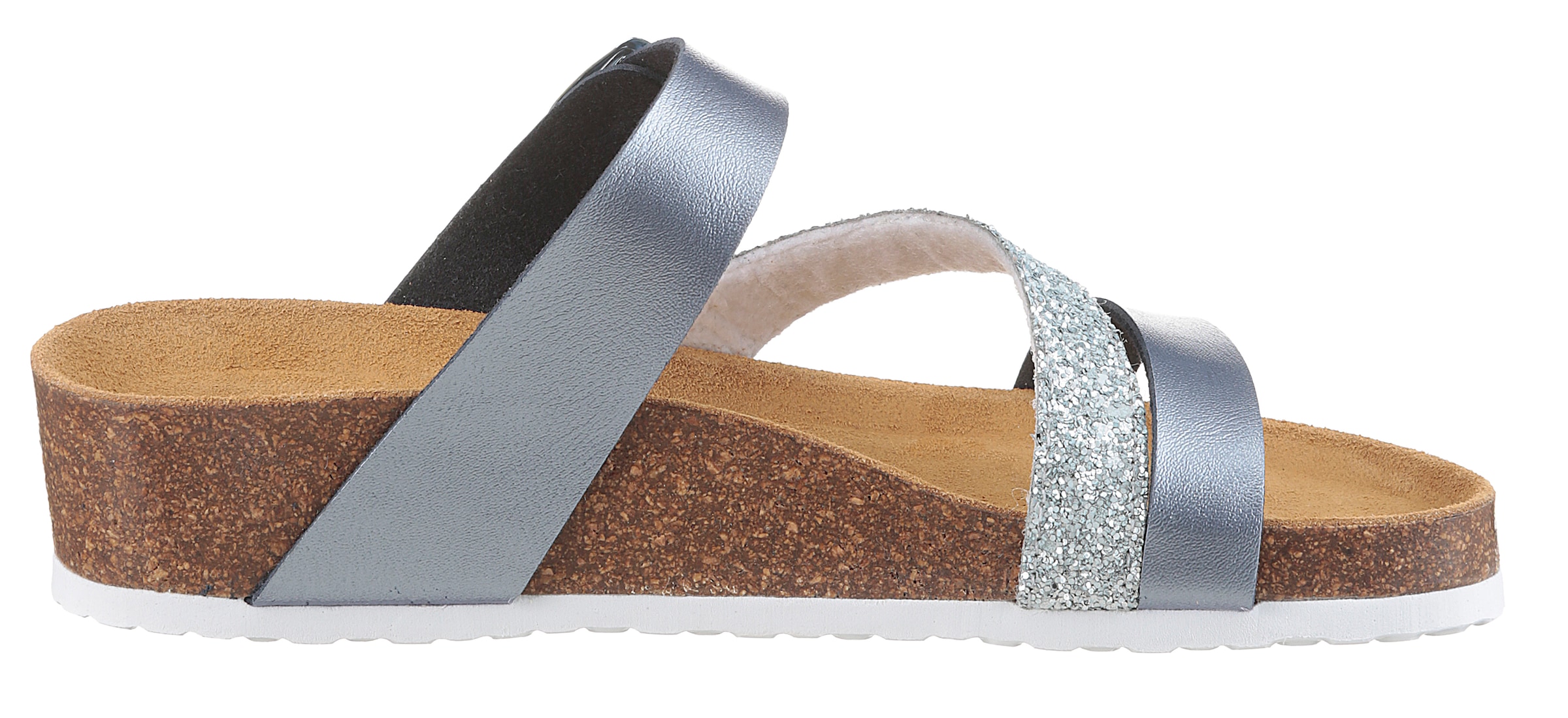 Aniston SHOES Keilpantolette, Sommerschuh, Strandschuh, Hausschuh, Glitter - NEUE KOLLEKTION