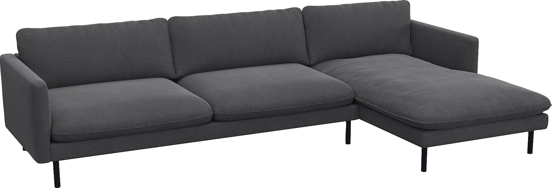 FLEXLUX Ecksofa »Bolzano, elegant und bequem, L-Form«, Sitzaufbau mit Kaltschaum & Stahl-Wellen, loose Sitz -& Rückenkissen