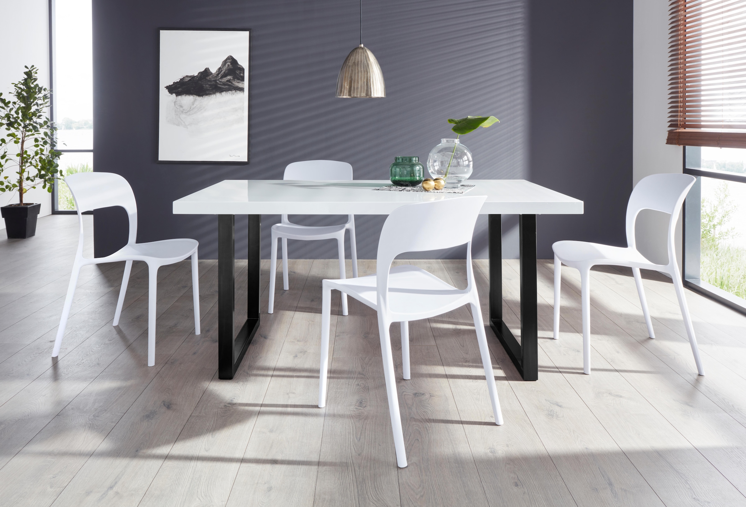 Paroli Esstisch »Manger« Breite 180 cm, mit U-Gestell aus Metall in schwarz