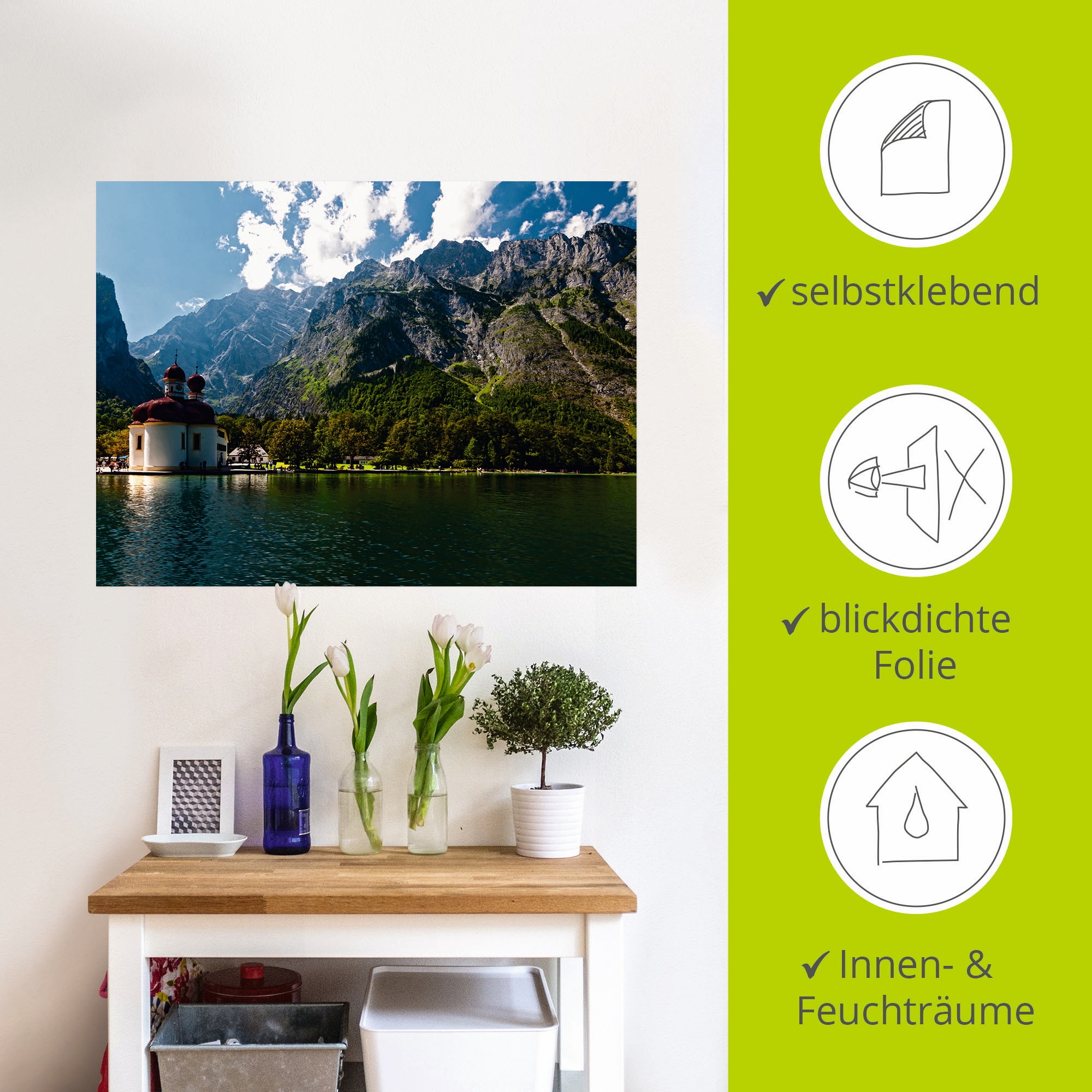 Artland Wandbild »St. Bartholomä (Königssee) I«, Berge, (1 St.), als Leinwandbild, Poster, Wandaufkleber in verschied. Größen