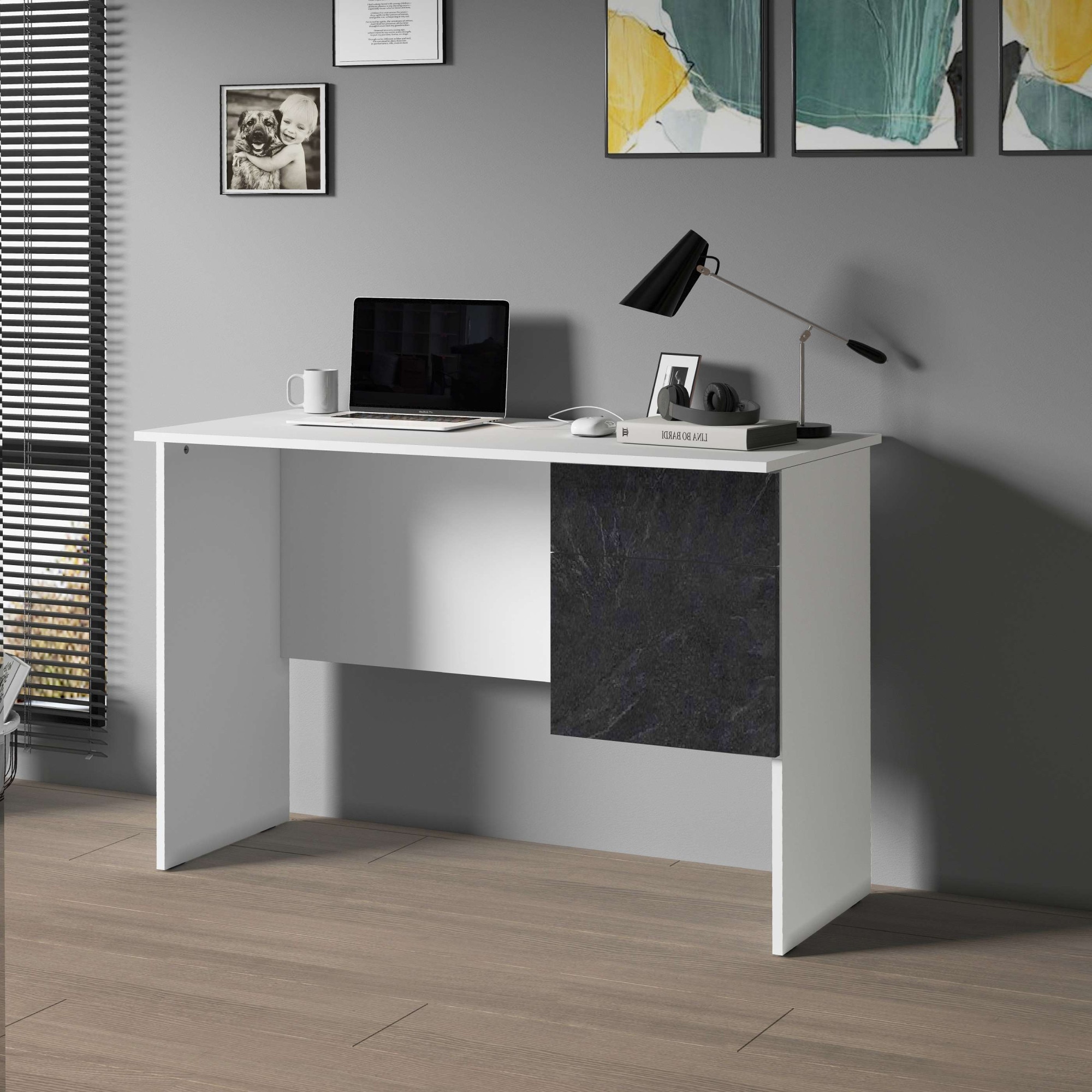 INOSIGN Schreibtisch »Coro, kleiner Computertisch, Bürotisch«, mit 1 Tür & 1 Schublade, Breite 110 cm, Made in Italy