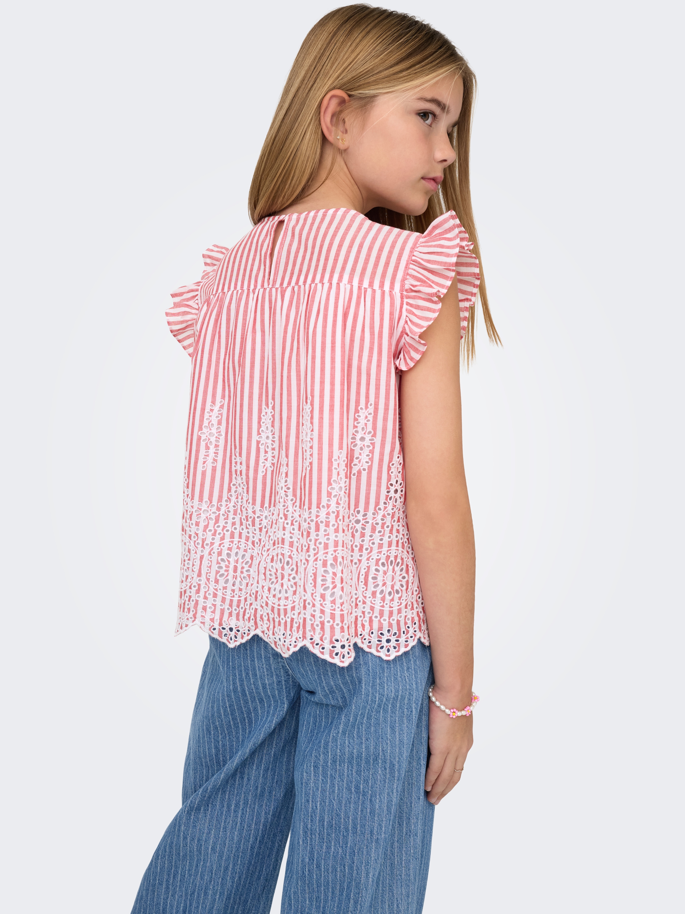 KIDS ONLY Blusentop »KOGBONDI LIFE S/L EMB FRILL TOP WVN«