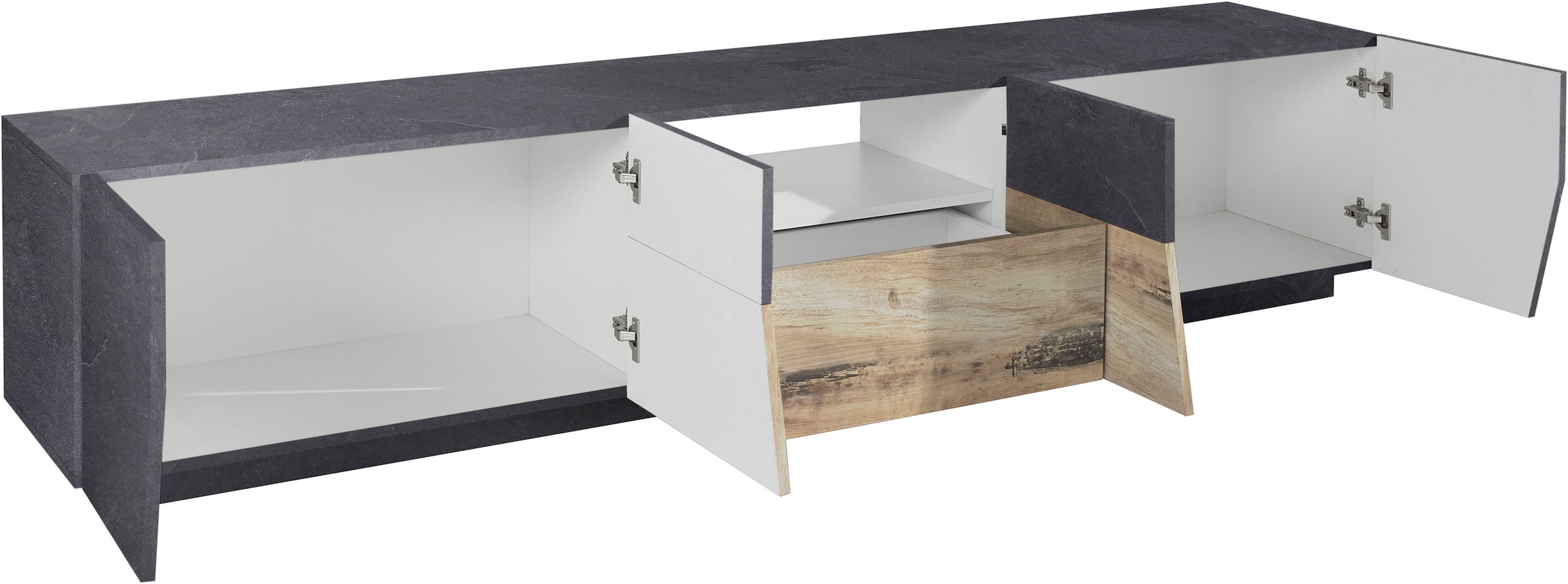 INOSIGN Lowboard »ALIEN- TV-Board, mit 4 Türen, 1 Schublade und 1 offenes Fach«, TV-Kommode Breite ca. 220 cm "Made in Italy"