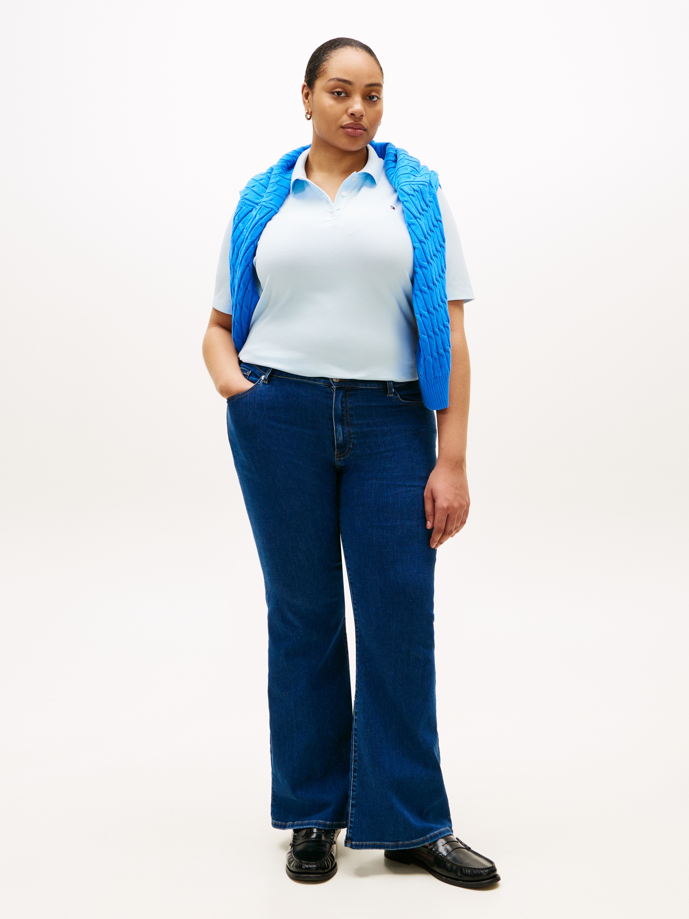 Tommy Hilfiger Curve Poloshirt »CRV 1985 REG PIQUE POLO SS« in großen Größen, aus Pique Qualität