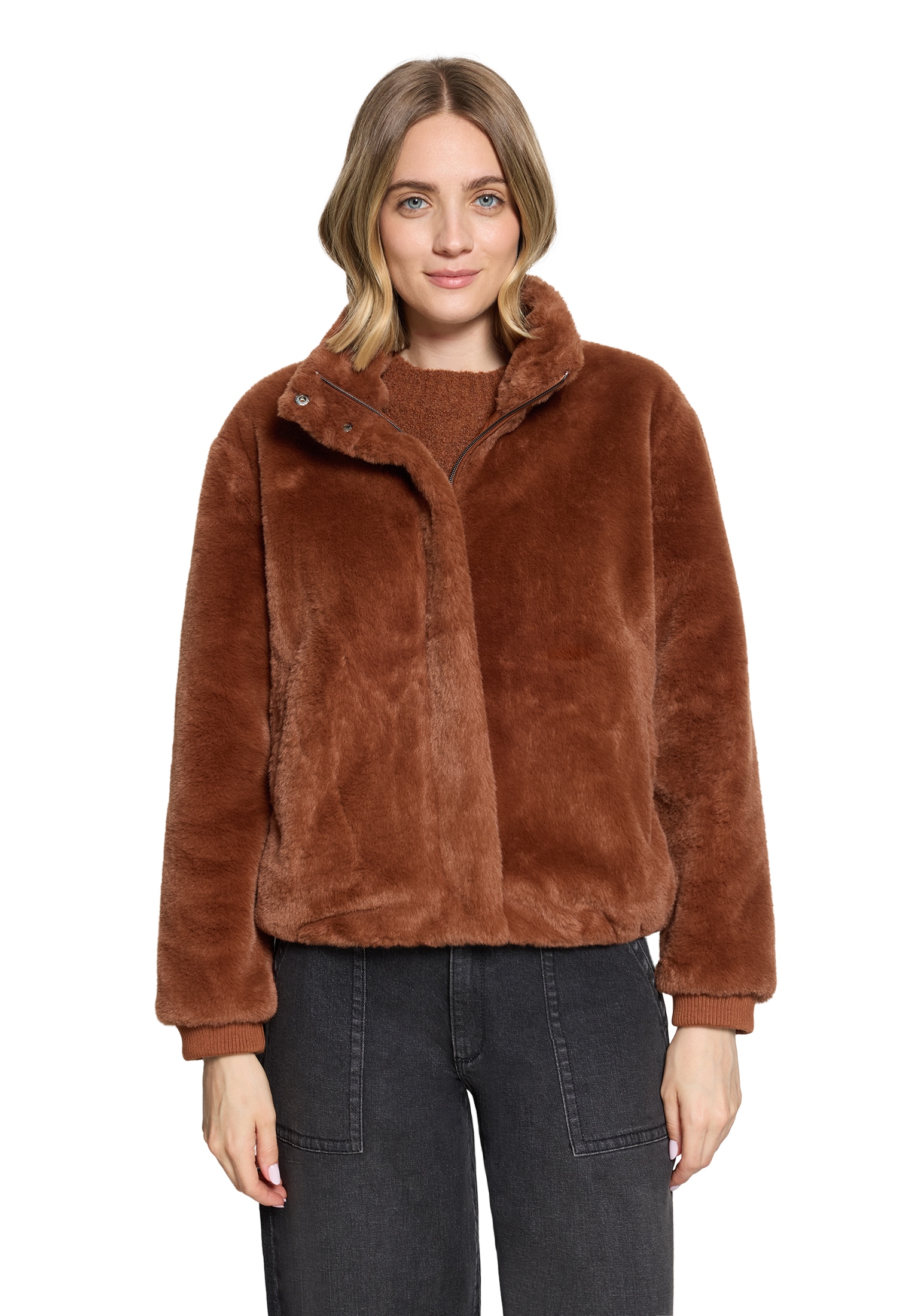 Betty&Co Fellimitatjacke »Kunstfell-Jacke mit Taschen«