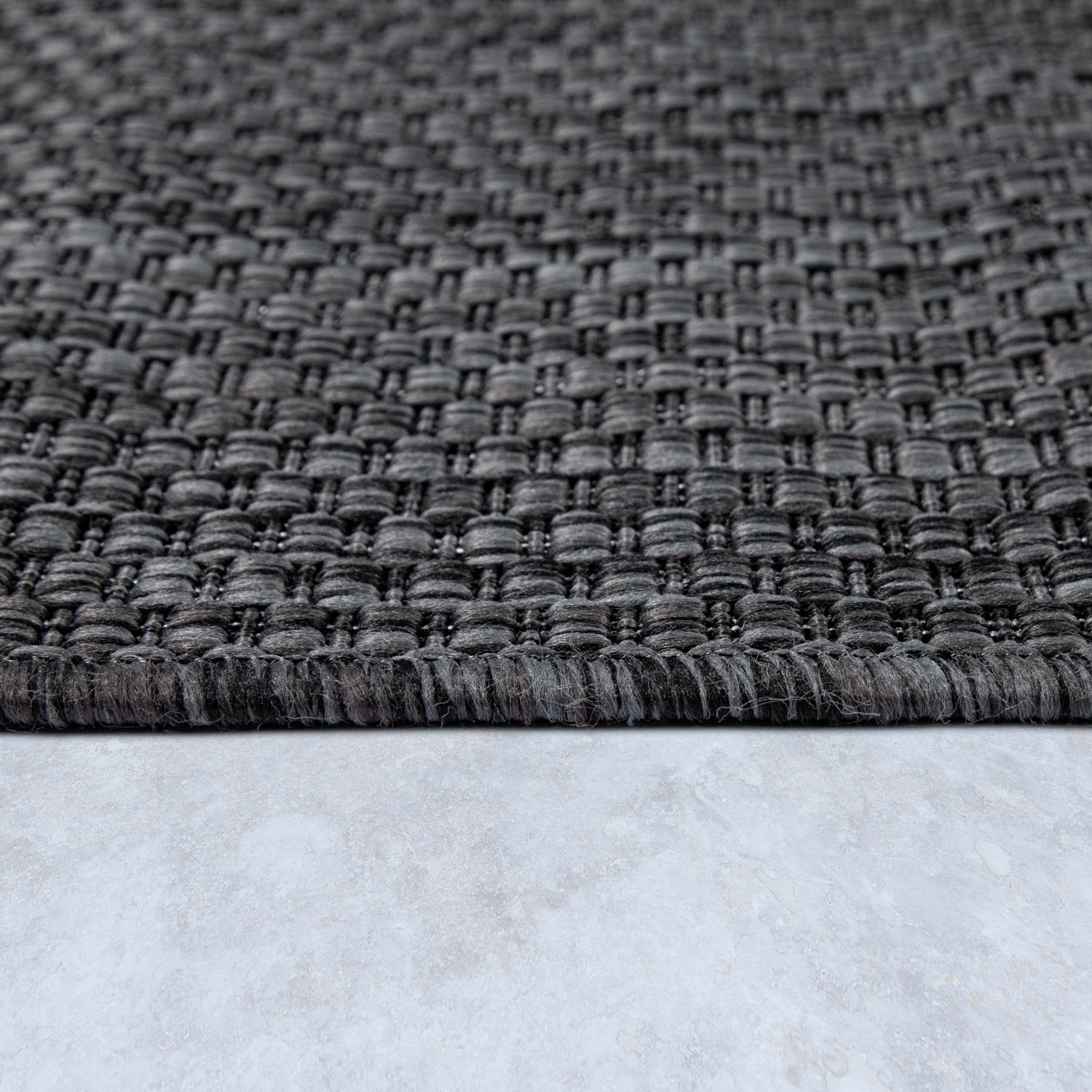 Home affaire Teppich »Venedig«, rund, 5 mm Höhe, In-und Outdoor geeignet, Flachgewebe, Sisal-Optik, Wohnzimmer, Wetterfest & UV-beständig, für Balkon, Terrasse und Wintergarten, besonders flach, auch für Küche, Esszimmer und Wohnzimmer geeignet