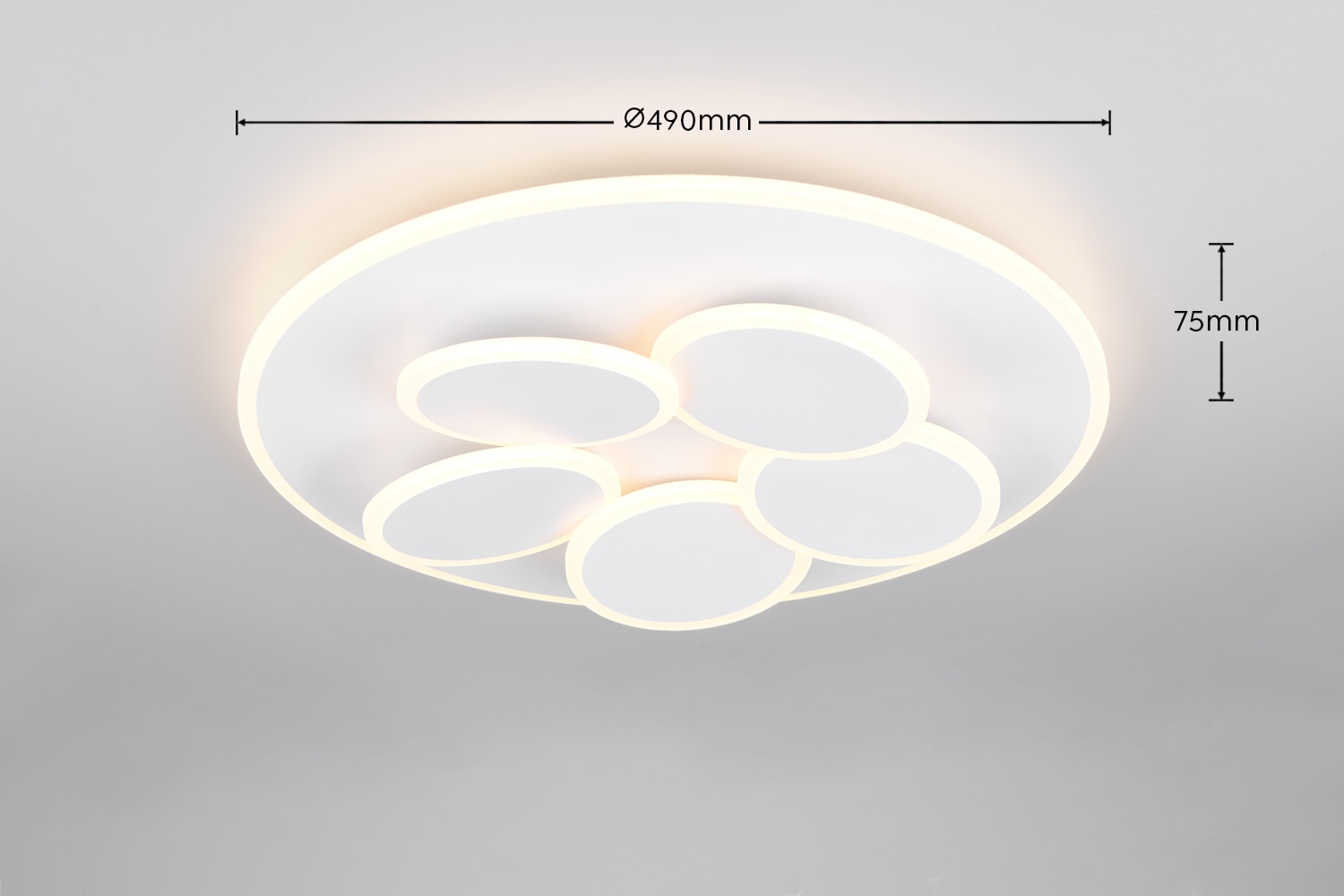 TRIO Leuchten LED Deckenleuchte »MANDALA, LED Deckenlampe mit Fernbedienung, dimmbar CCT Nachtlicht« LED-Board 1 Stk. warmweiß - kaltweiß Memory- und Timerfunktion 4200 Lumen warm- bis kaltweiß 2700-6500K 35W