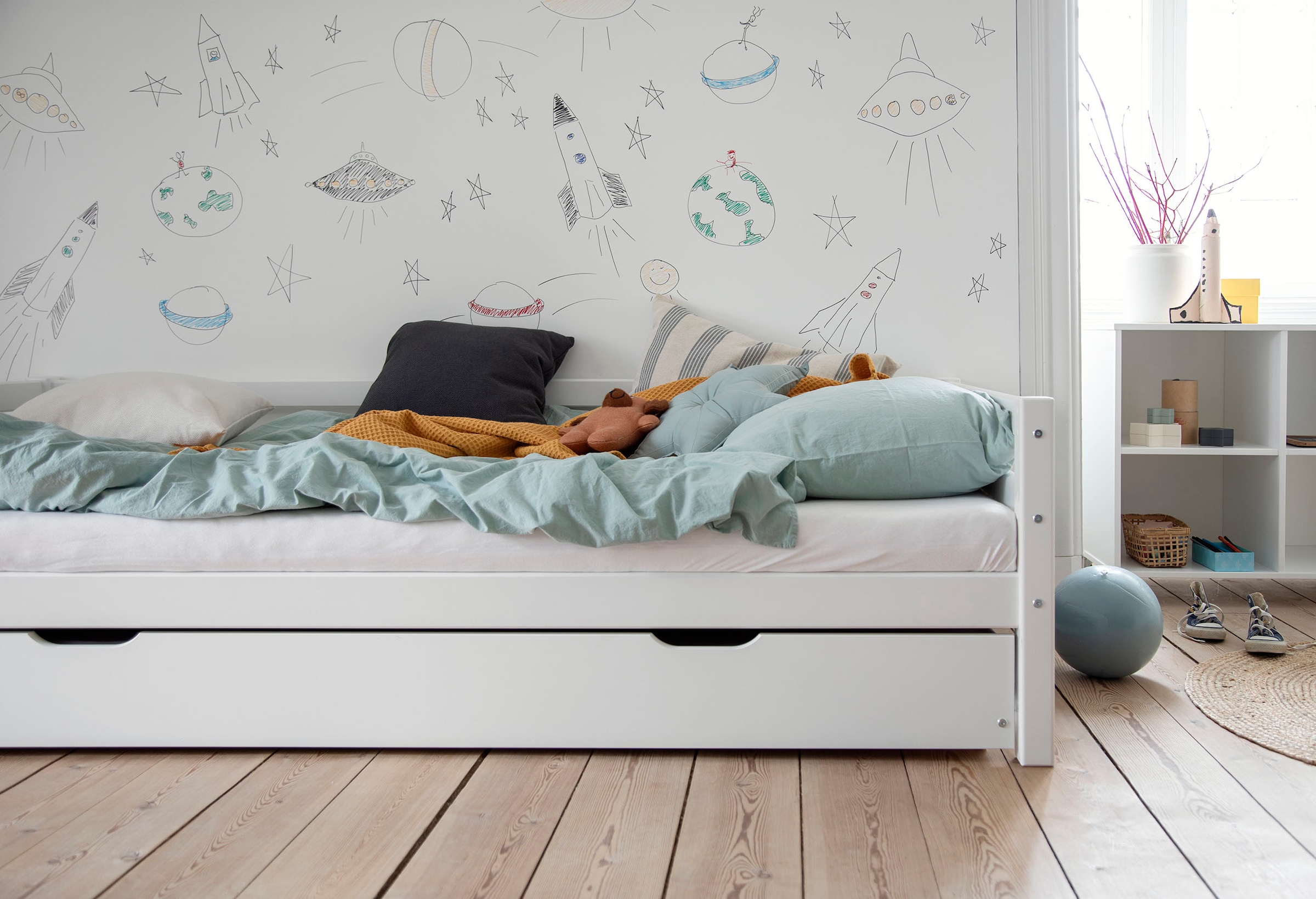 Hoppekids Daybett »Kinderbett ECO Dream, Einzelbett, Juniorbett 90x200« Bett,  Weiß, Grün, Blau, Rosa, Grau