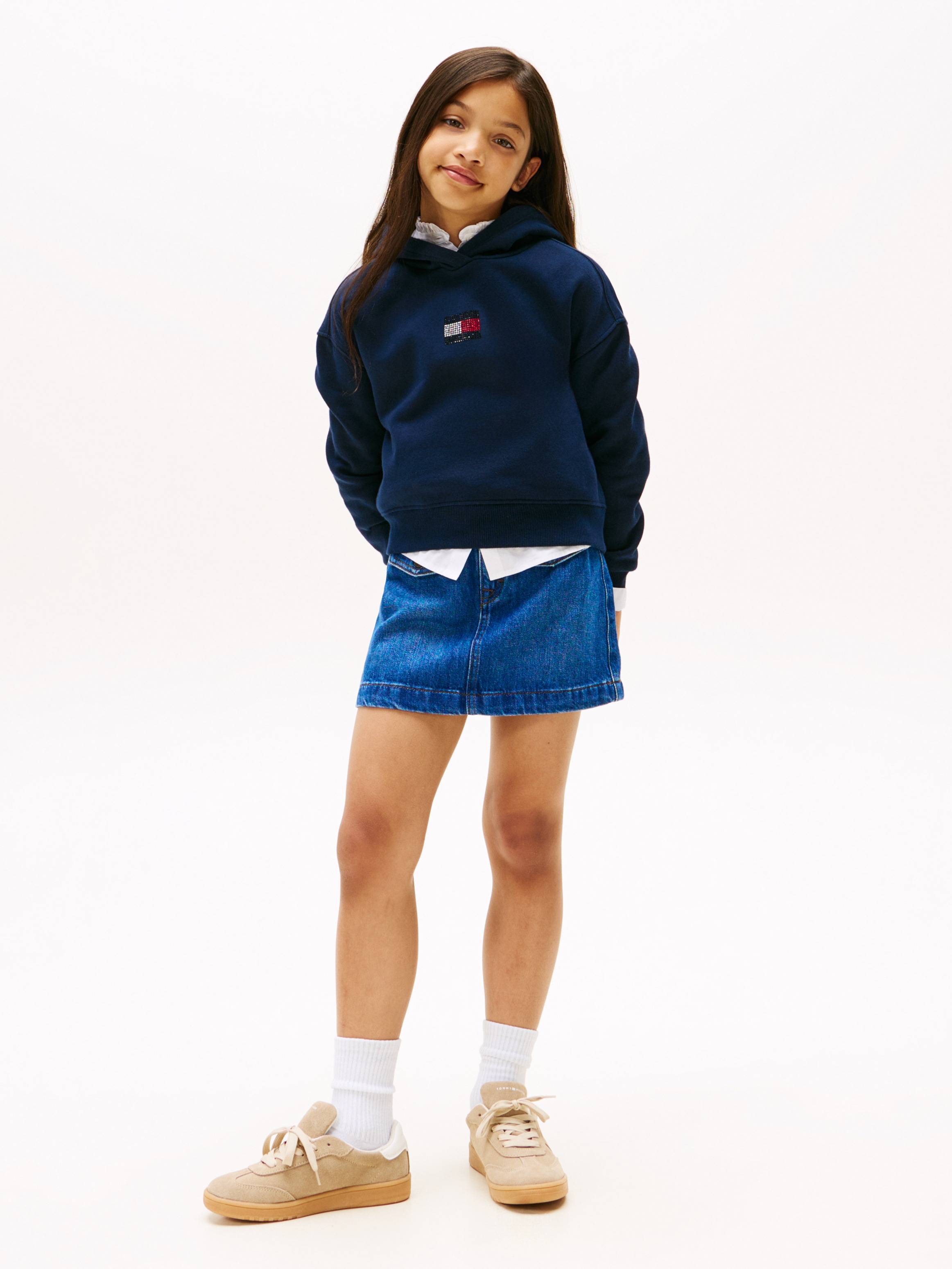 Tommy Hilfiger Kapuzensweatshirt »RHINE STONE FLAG HOODIE«, Kinder bis 16 Jahre
