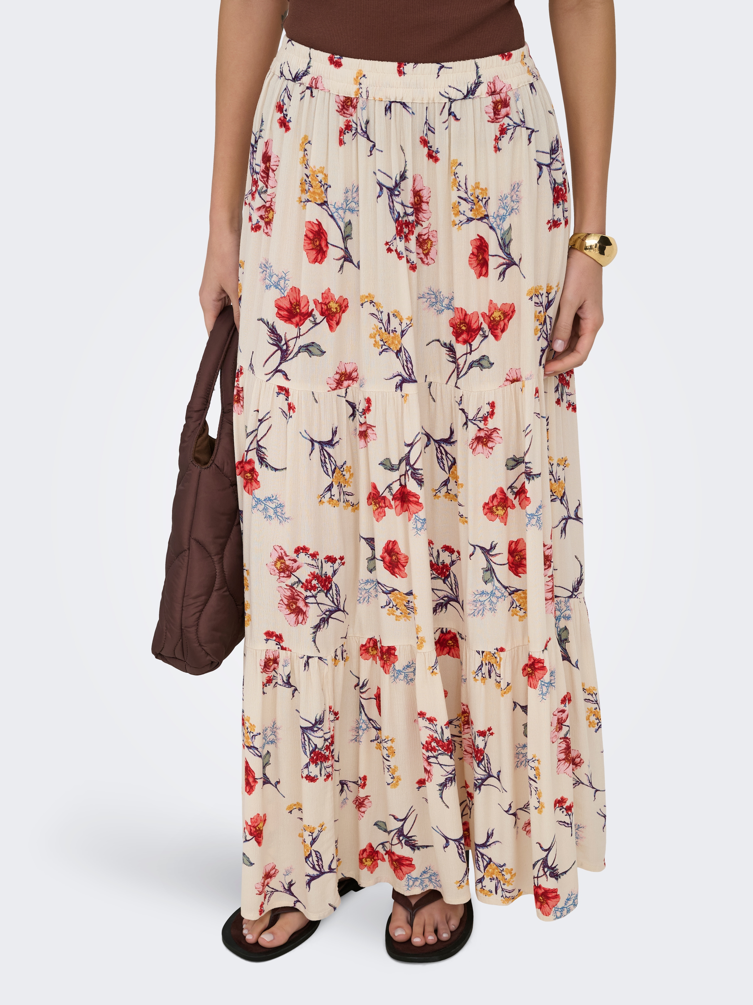 ONLY Maxirock »ONLLUNA LONG SKIRT WVN« Viskose