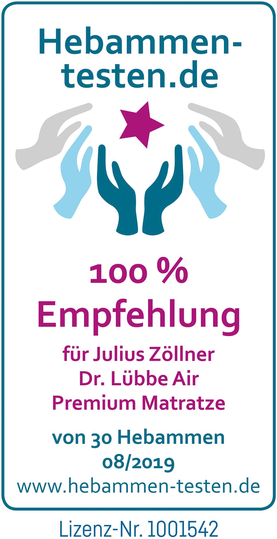 Julius Zöllner Babymatratze »Dr. Lübbe Air Premium, Matratze 60x120, 70x140 cm«, 10 cm hoch, (1 St.), Matratze für Babys & Kleinkinder, H1, atmungsaktiv